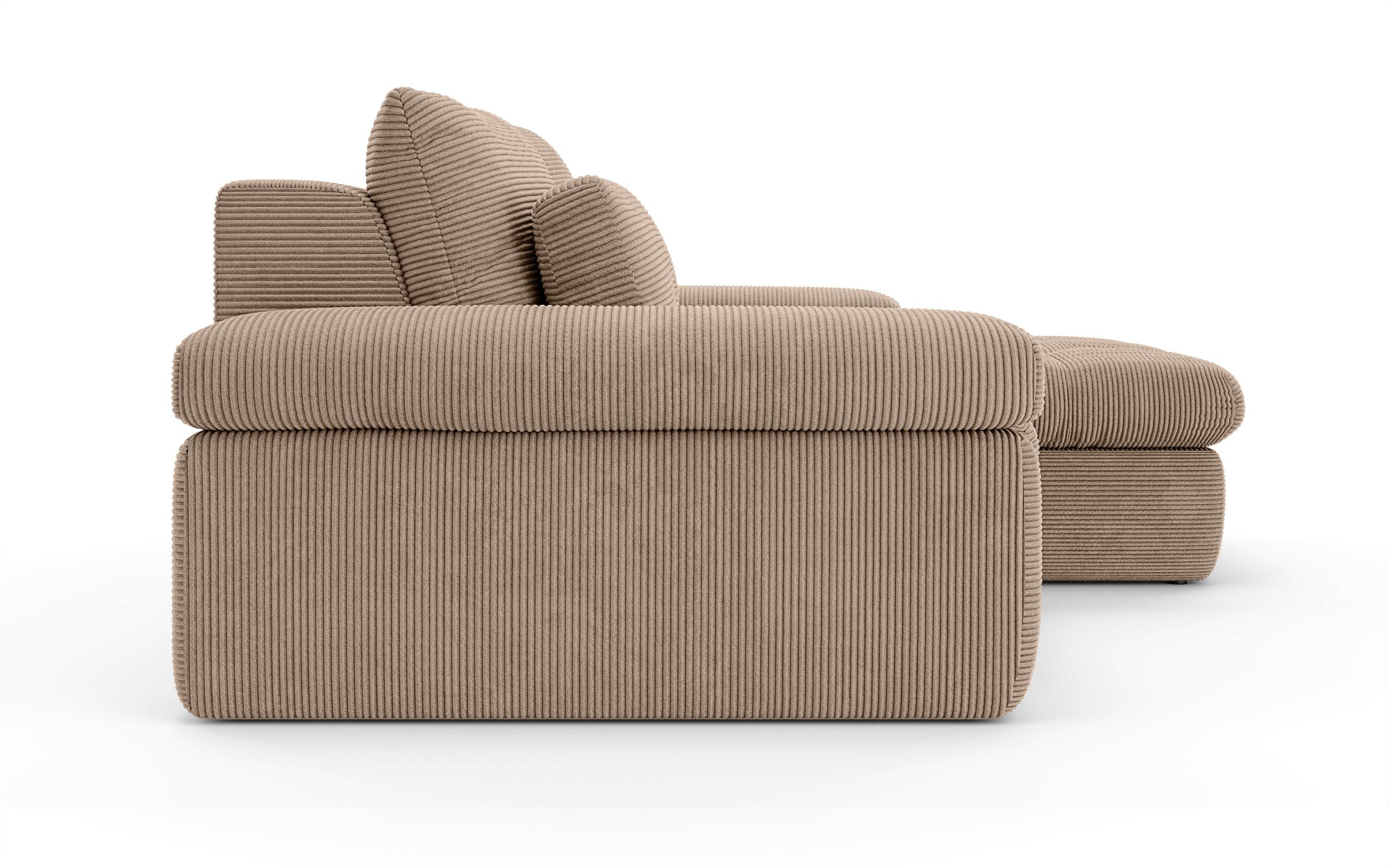 Home affaire Ecksofa »ALVERIE mit Recamiere, moderne Steppung, Maße: B/T/H 274/203/106 cm«, L-Form mit Wellenunterfederung, mit 4 Rückenkissen, pflegeleicht Stoff