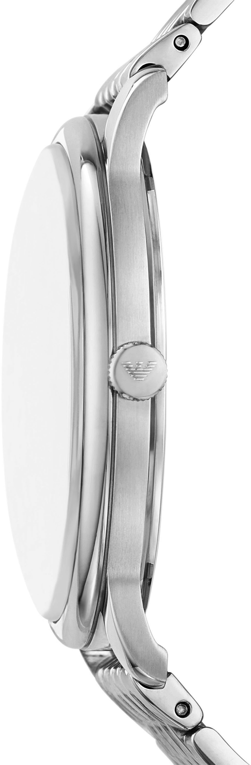 Emporio Armani Quarzuhr, Armbanduhr, Herrenuhr, Edelstahlarmband, analog, Tag
