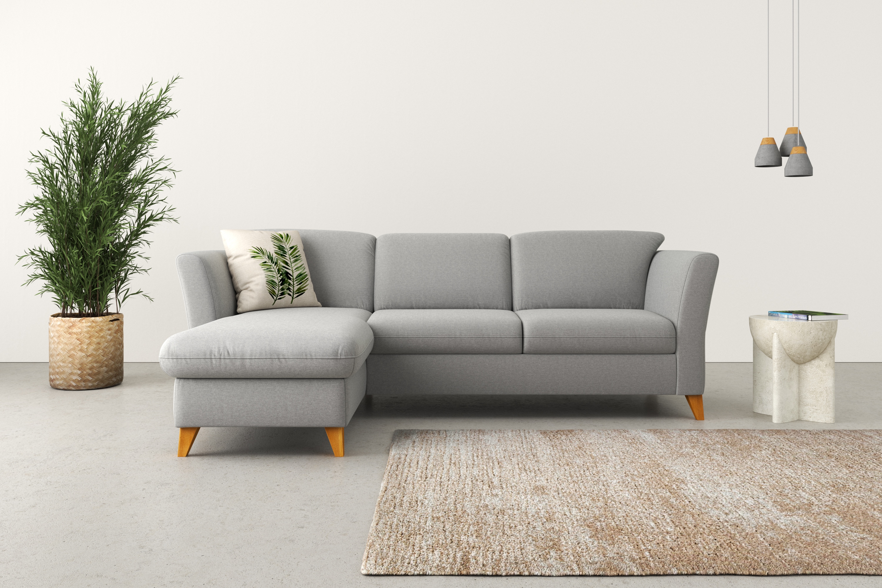 Home affaire Ecksofa "Trelleborg L-Form" Federkern-Polsterung, wahlweise mit Schlaffunktion und Bettkasten