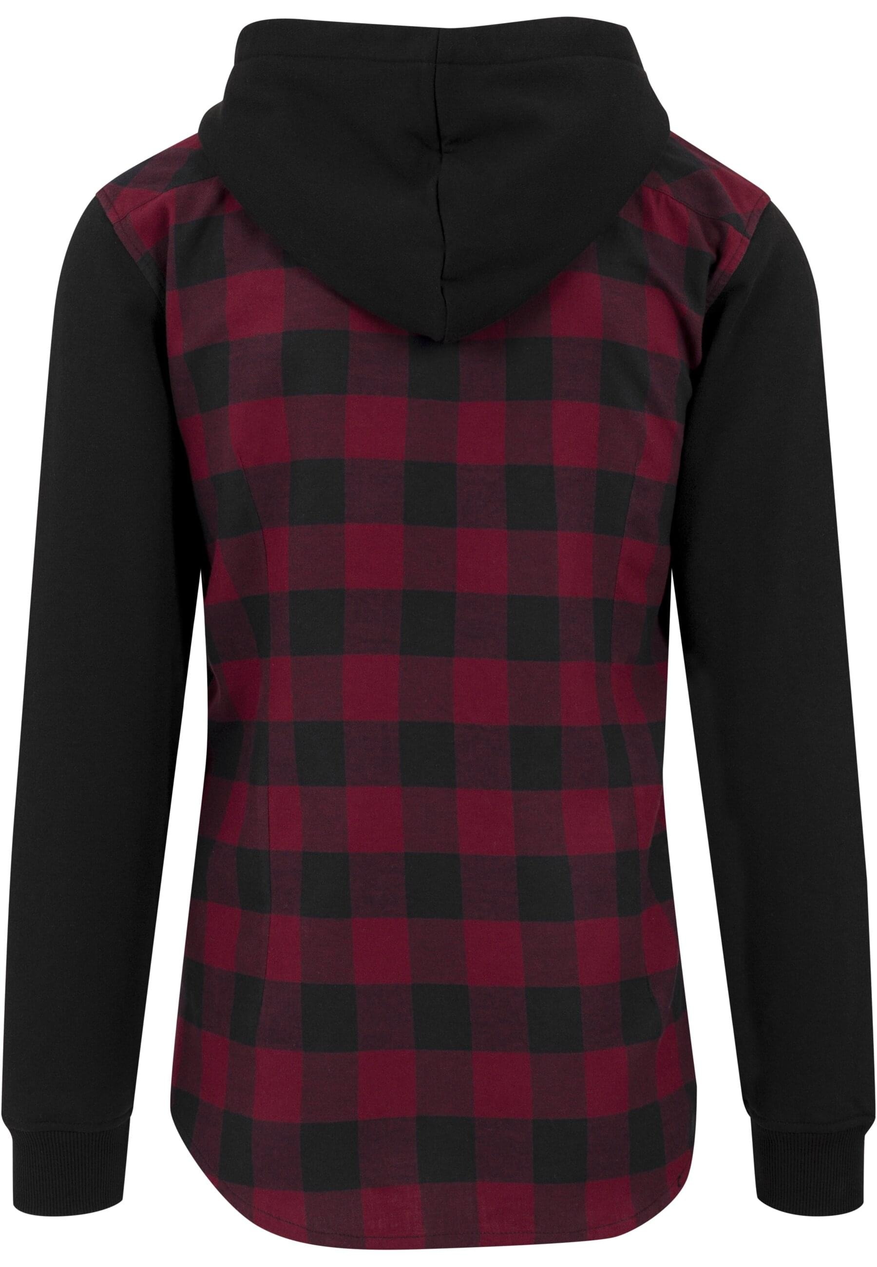 URBAN CLASSICS Shirtjacke »Herren Hooded Checked Flanell Sweat Sleeve Shirt«, (1 tlg.)