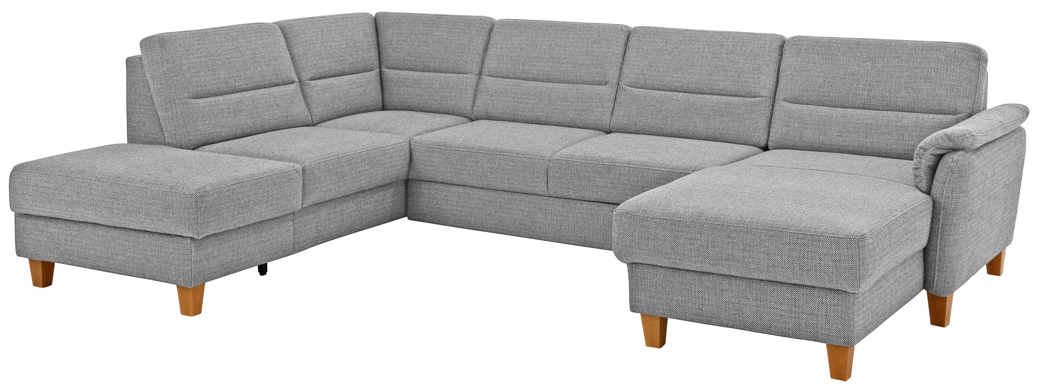 Home affaire Wohnlandschaft "Palmera U-Form, B: 308 cm, große Stoff + Leder Auswahl" optional Schlaffunktion & Bettkasten, Federkern, XXL-Wohnlandschaft