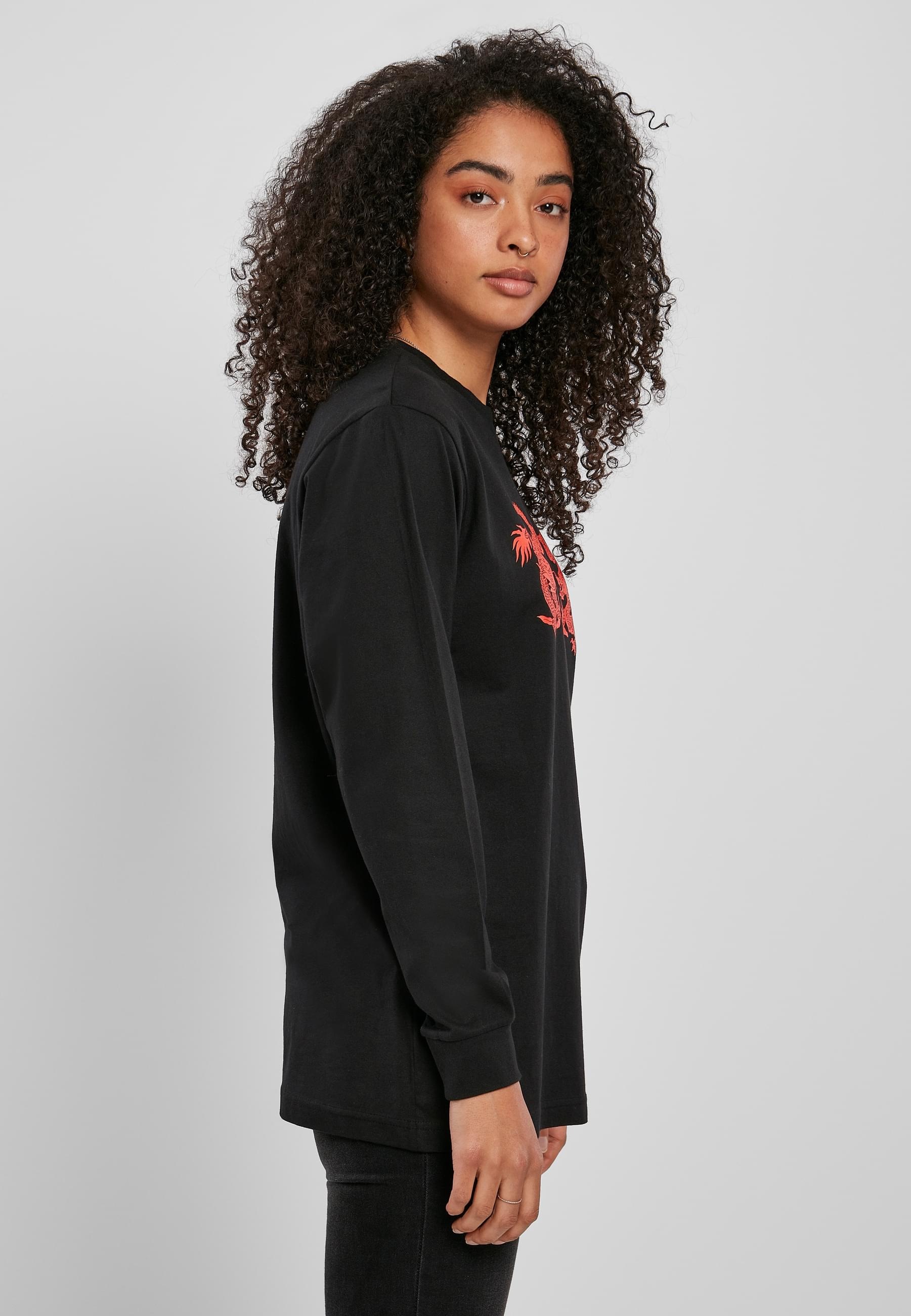 MisterTee Longsleeve »MisterTee Damen Ladies Chinese Letters Longsleeve«, (1 tlg.)