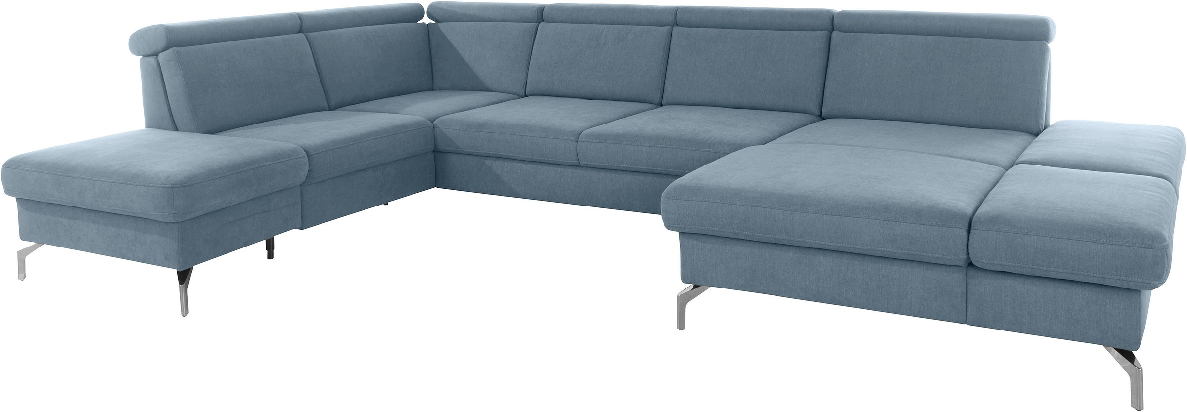 sit&more Wohnlandschaft »Brisbane U-Form«, Fußhöhe 15 cm, inklusive Sitztiefen-, Armteil- und Kopfteilverstellung