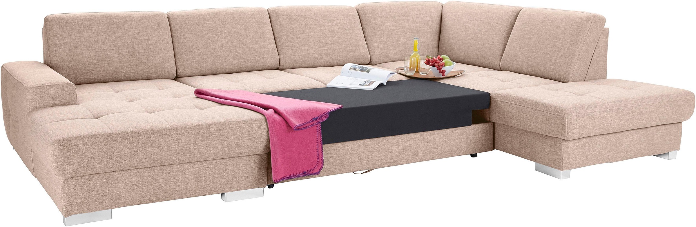 Thumbnail - sit&more Wohnlandschaft "Santorini U-Form" mit Federkern und Sitztiefenverstellung, wahlweise mit Bettfunktion