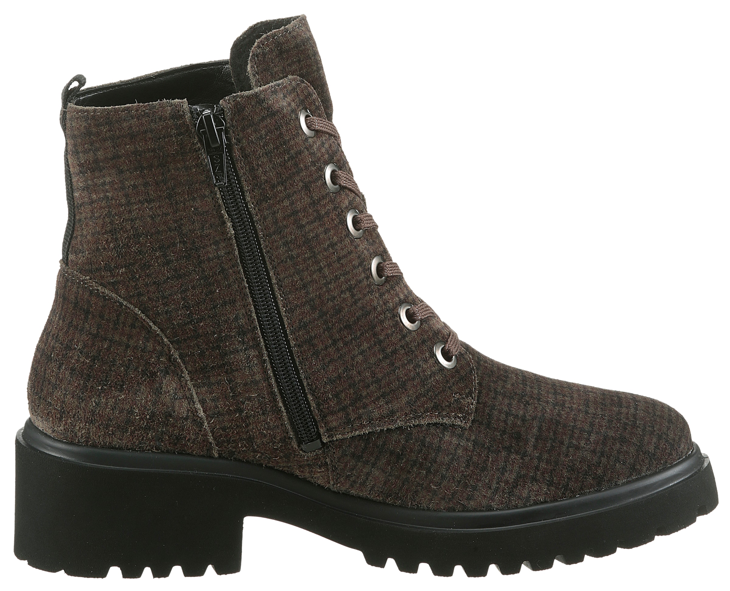 Waldläufer Schnürstiefelette »H-LUISE«, Schnürboots, Profilsohle, Blockabsatz, in Komfortweite H (= sehr weit)