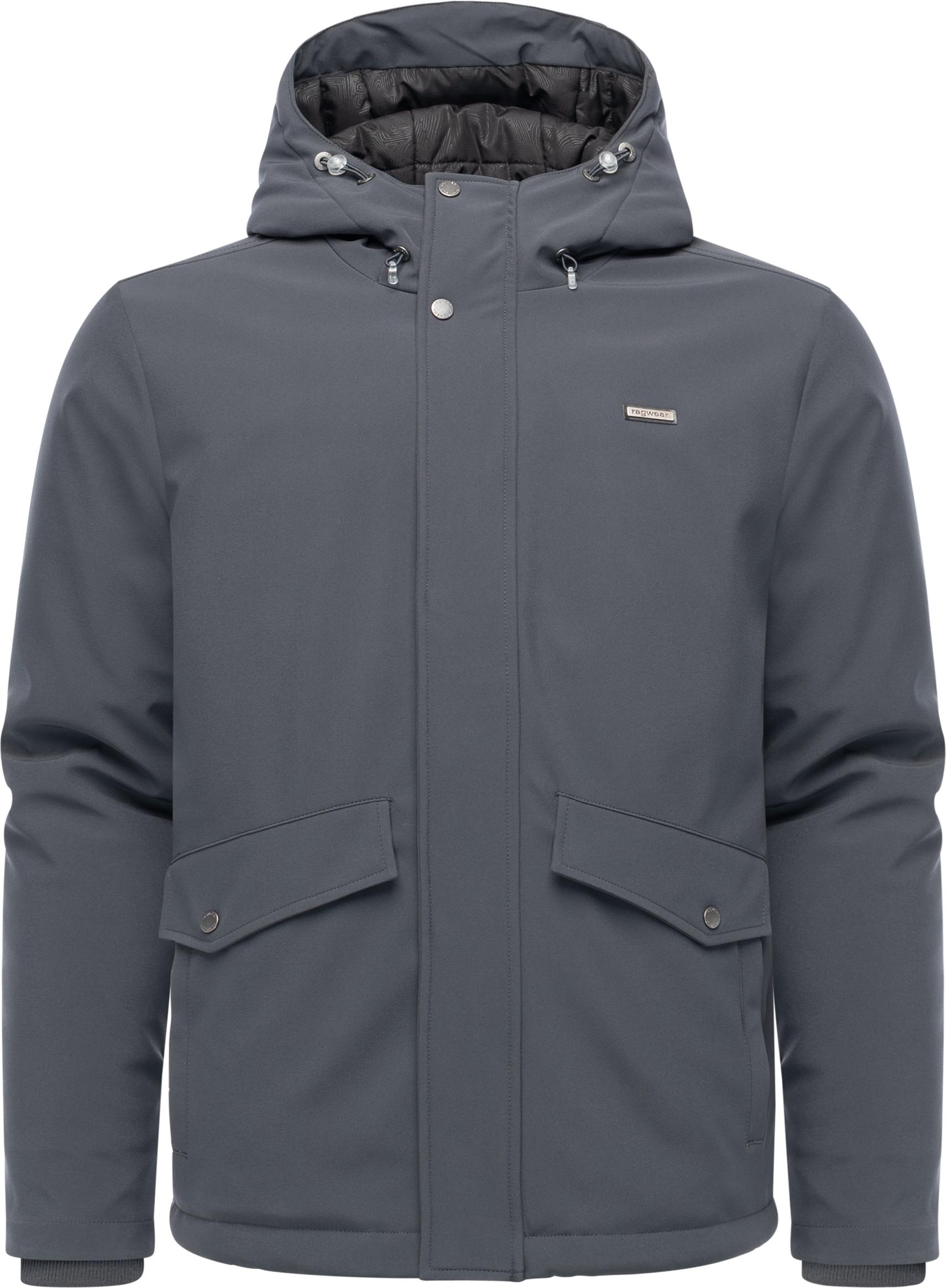 Funktionsjacke RAGWEAR "Shellis YOUMODO", Herren, Gr. XL (54), dunkelgrau, Softshell, Obermaterial: 96% Polyester, 4% Elasthan; Innenfutter: 100% Polyester; Wattierung: 100% Polyester, gerade hüftbedeckend, hoch geschlossener Ausschnitt, Ärmel ohne Ärmels 3