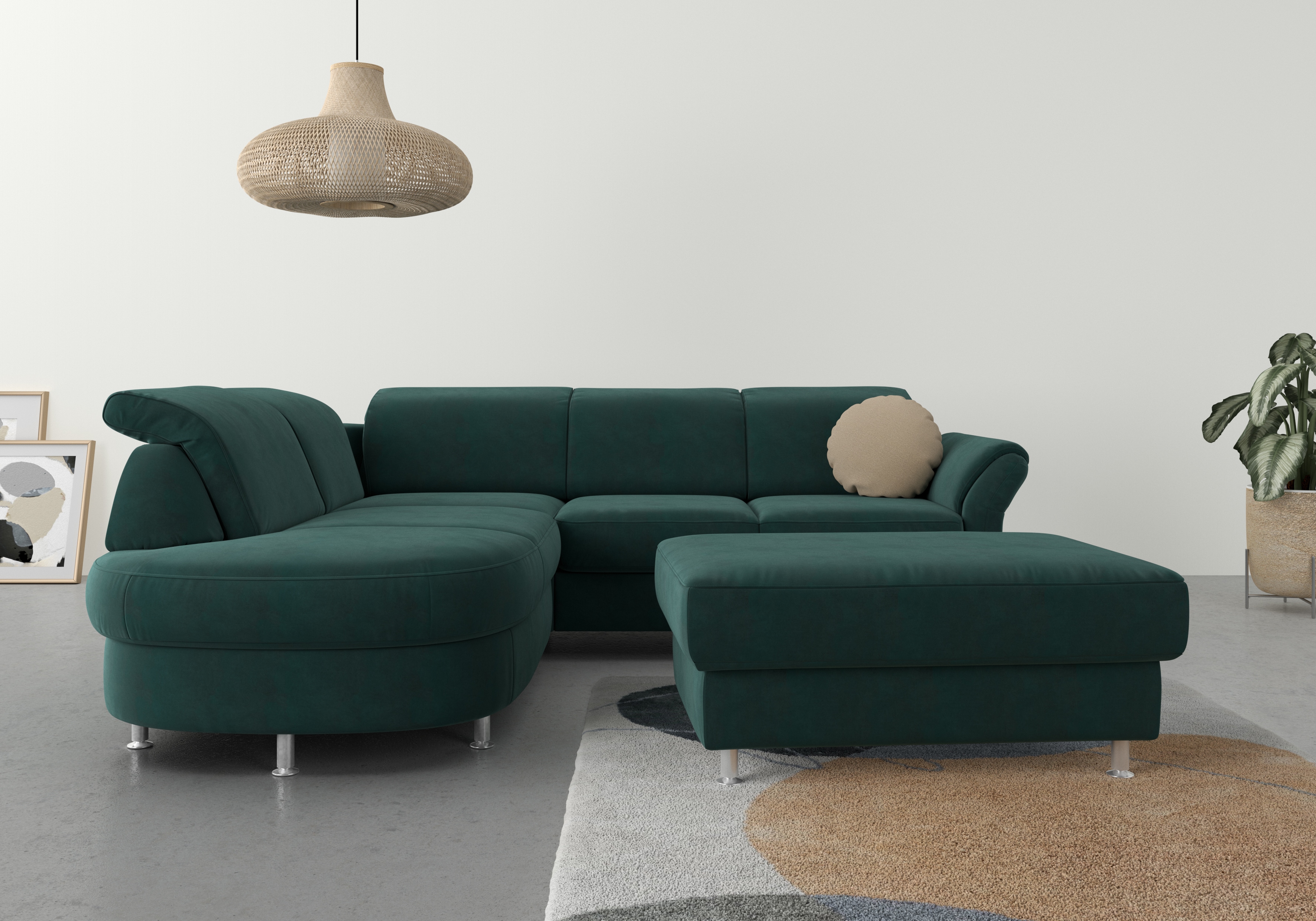 sit&more Ecksofa "Apulia L-Form" wahlweise Schlaffunktion, Bettkasten und Kopf- und Armteilverstellung