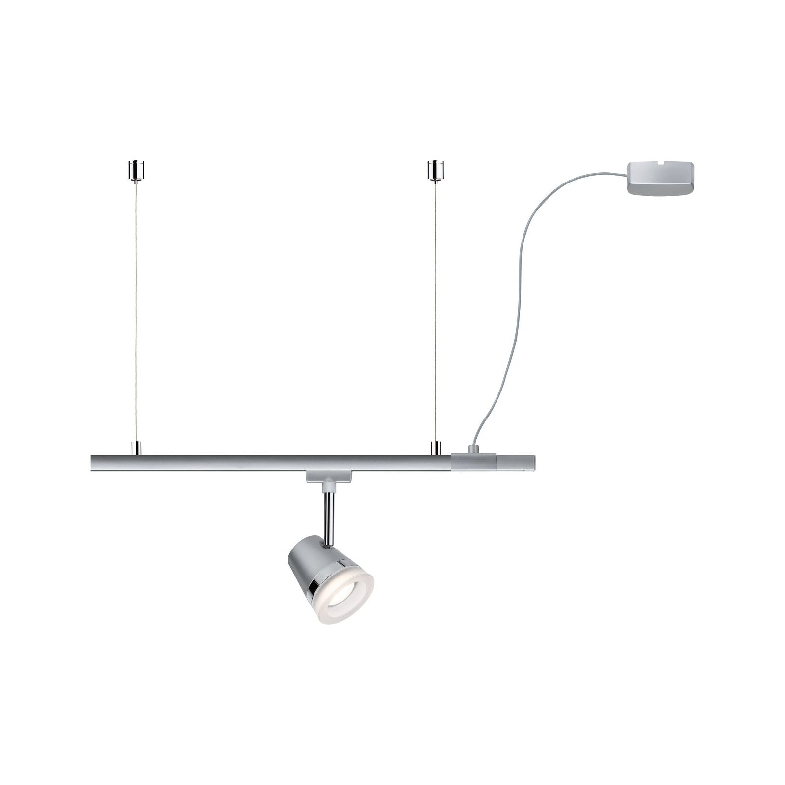 PAULMANN Schienensystem-Einspeiser "URail Einspeisung Kabel 2m max. 1.000W", B:8cm H:3cm L:0,2cm T:8cm, grau, Stromschienensysteme