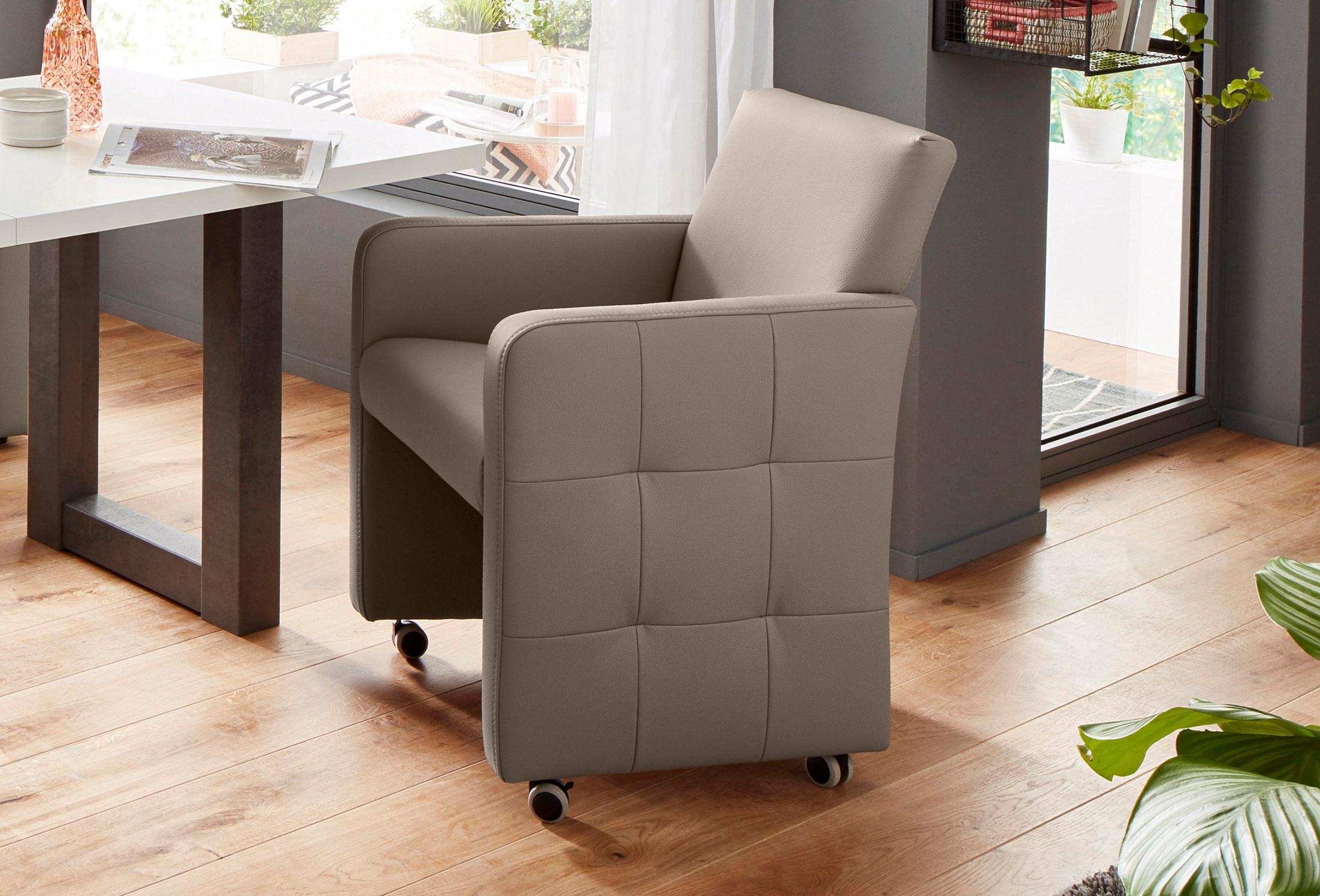 exxpo - sofa fashion Sessel "Barista Clubsessel auf Rollen, schmale Armlehn günstig online kaufen