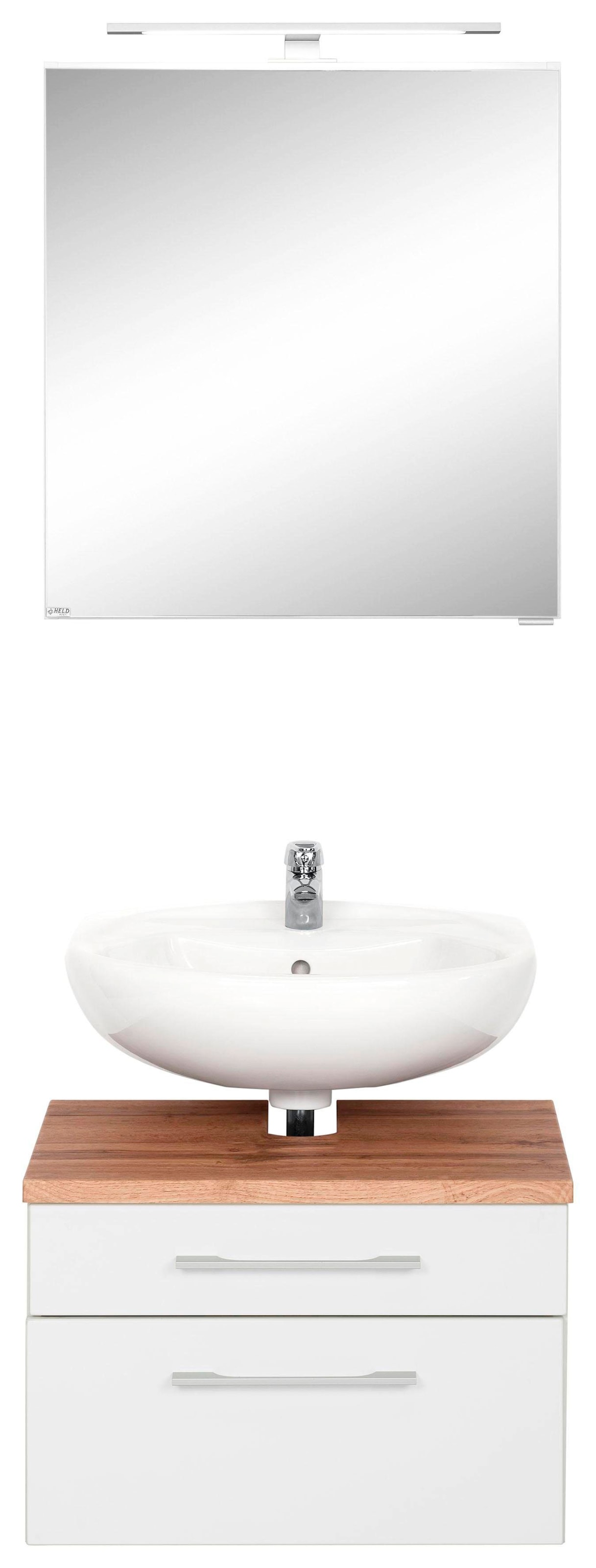 welltime Badmöbel-Set "Davos" 2 Stk. tlg. Spiegelschrank und Waschbeckenunt günstig online kaufen