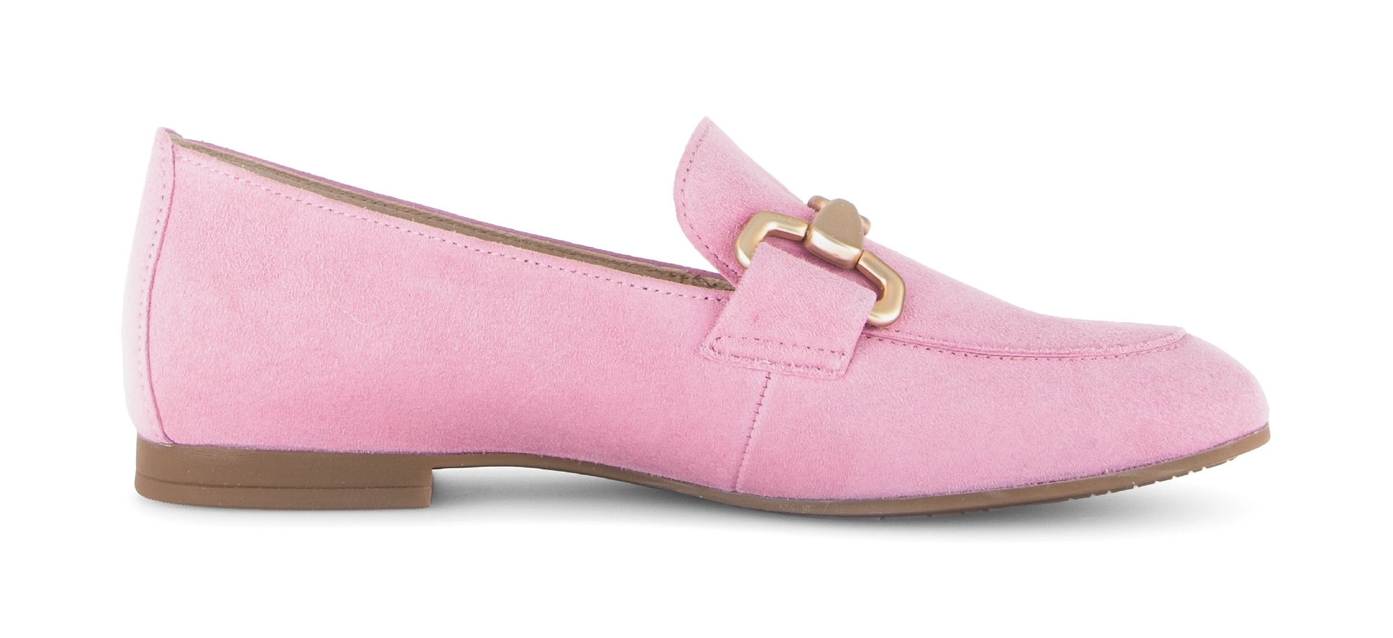 Slipper GABOR, Damen, Gr. 36, rose, goldfarben, Ziegenveloursleder, Schuhe Slipper, Loafer, Halbschuh, Businessschuh mit edler Zierschnalle 3