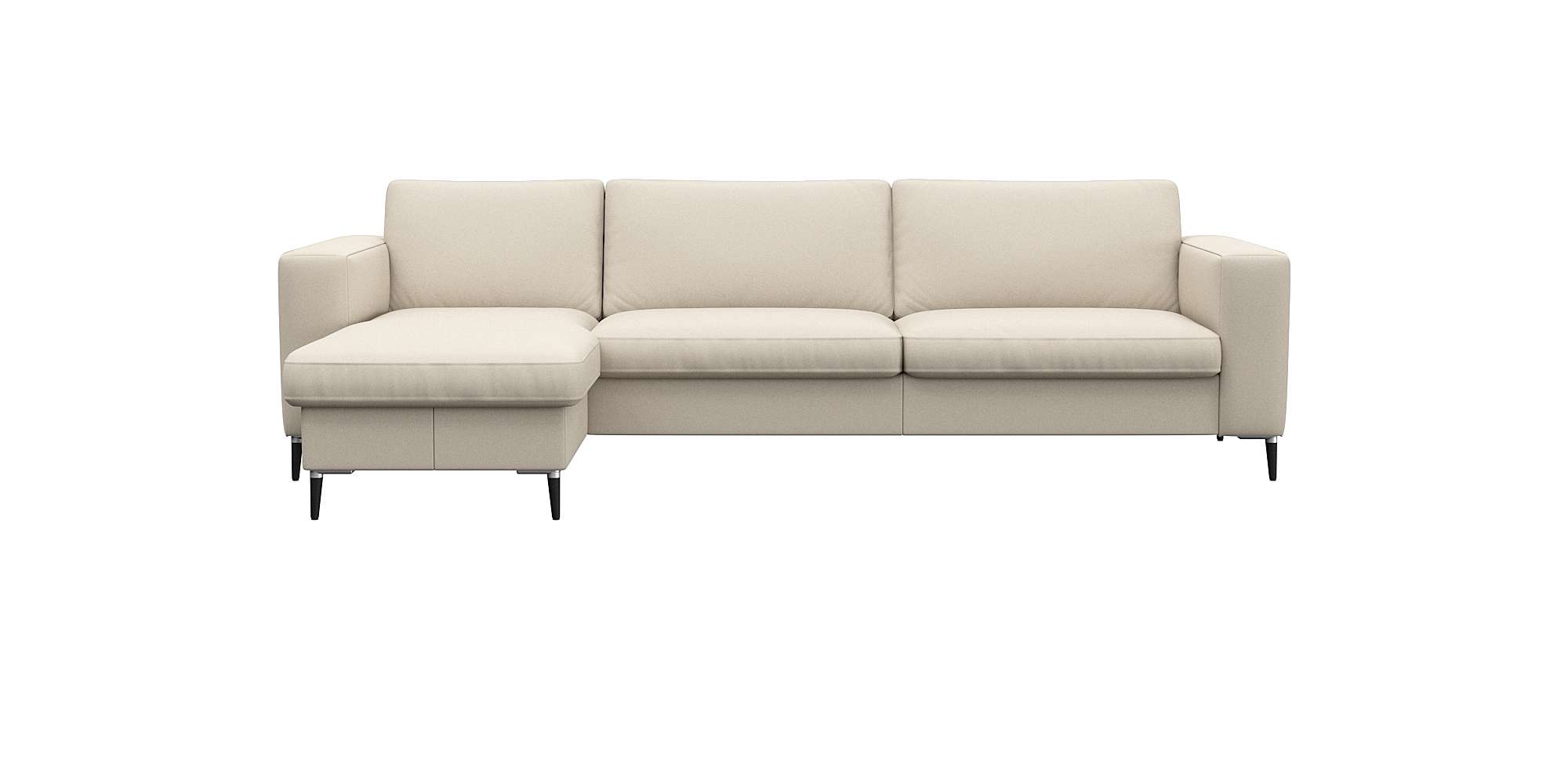 FLEXLUX Ecksofa "Fiore, super Sitzkomfort durch Kaltschaum im Sitz, L-Form" breite Armlehnen, Kaltschaum, Füße Alu+schwarz