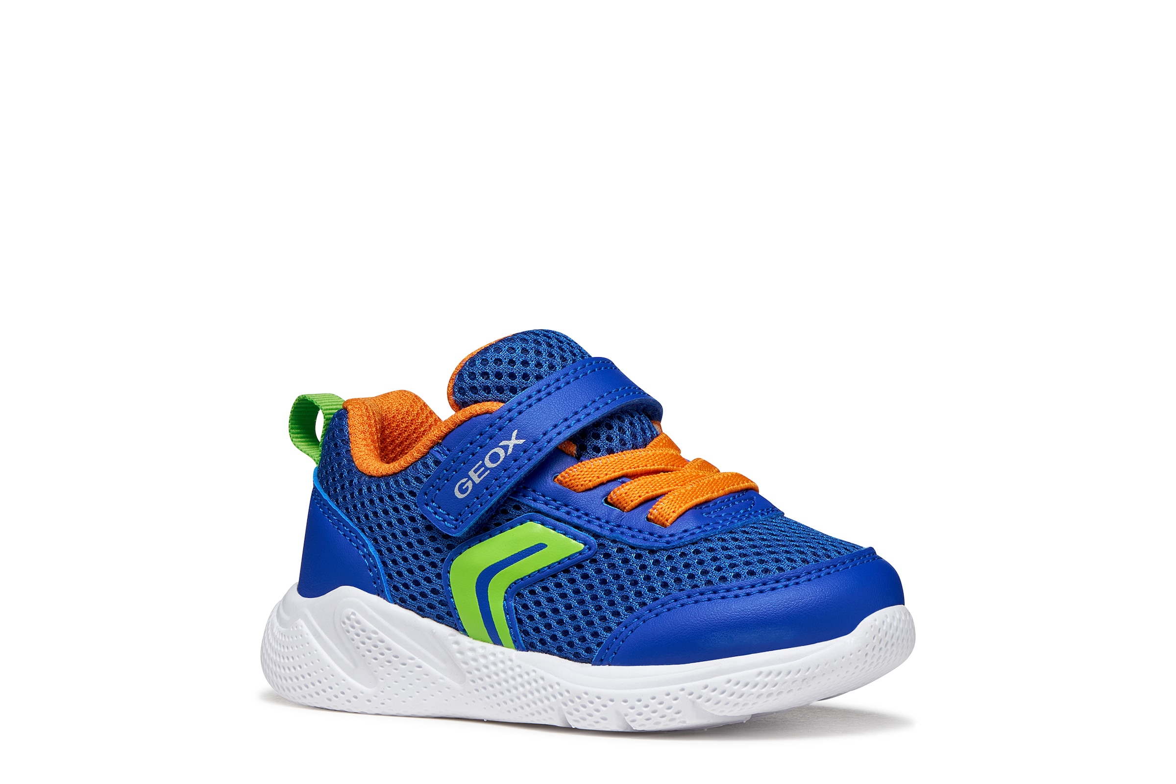 Geox Lauflernschuh "B SPRINTYE BOY" Babyschuh mit farbenfrohen Besätzen, Größenschablone zum Download