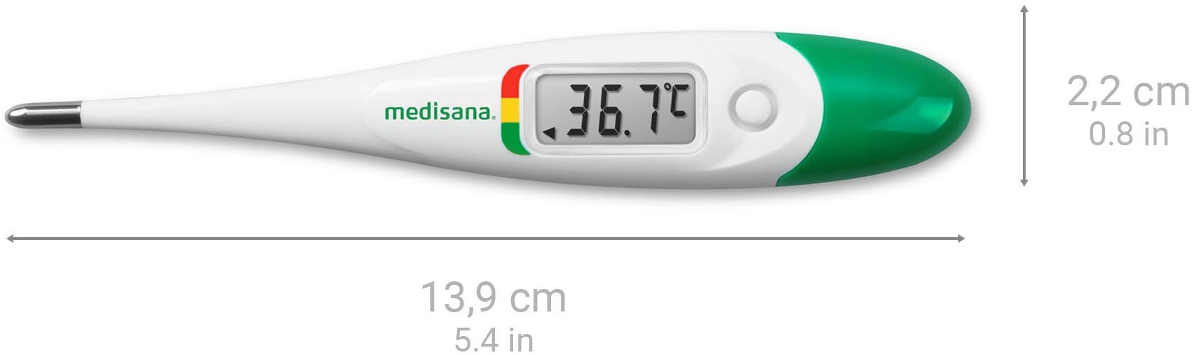 Medisana Fieberthermometer »TM 705«, orale, axillare, rektale Messung mit flexibler Spitze, Ampelfarbskala