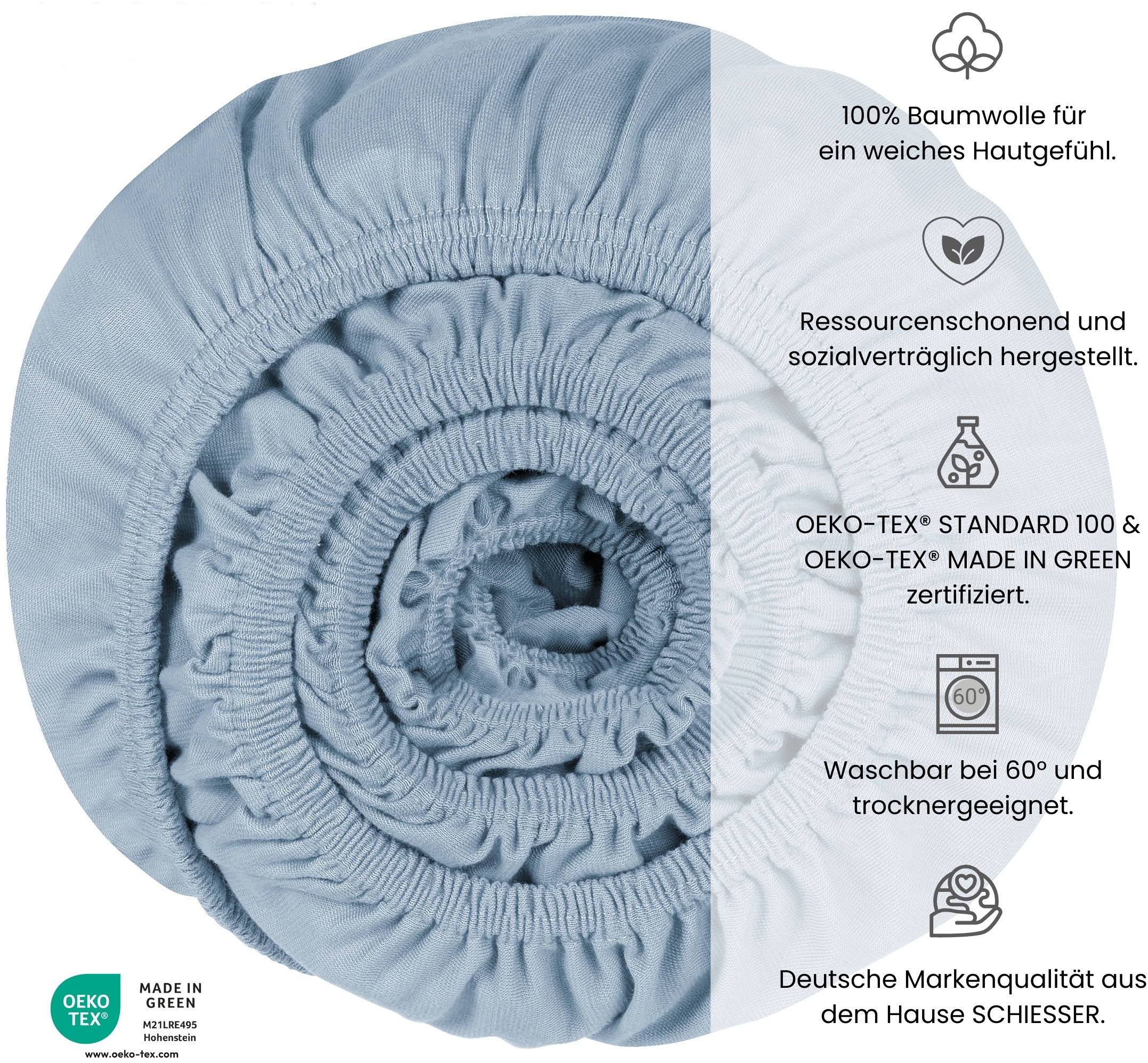 Thumbnail - uncover by SCHIESSER Spannbettlaken "New Jersey aus 100% Baumwolle" Made in Green