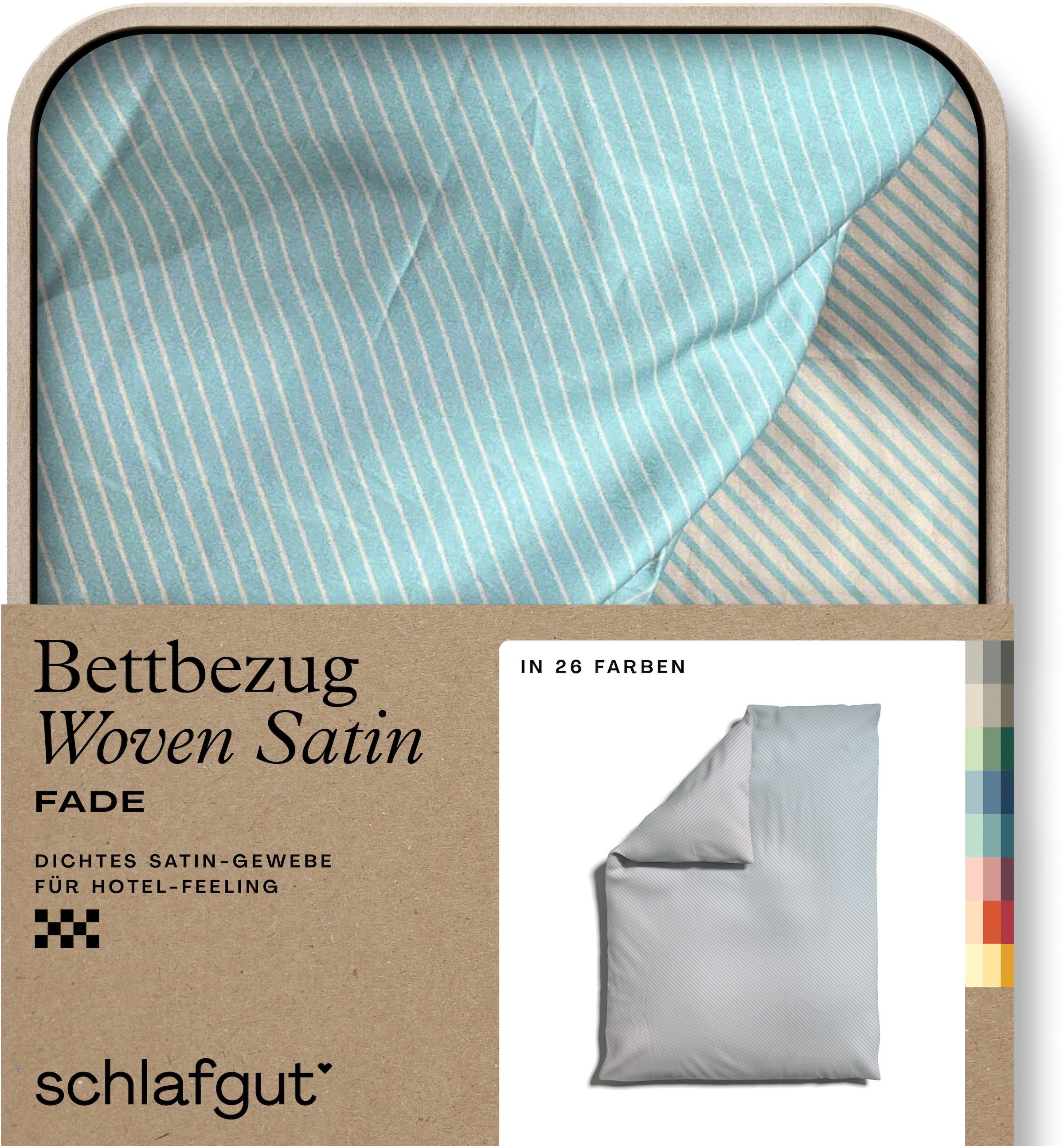 Bettbezug »Woven Satin Fade mit feinen Streifen«, (1 St.), mit Farbverlauf, Mix &...