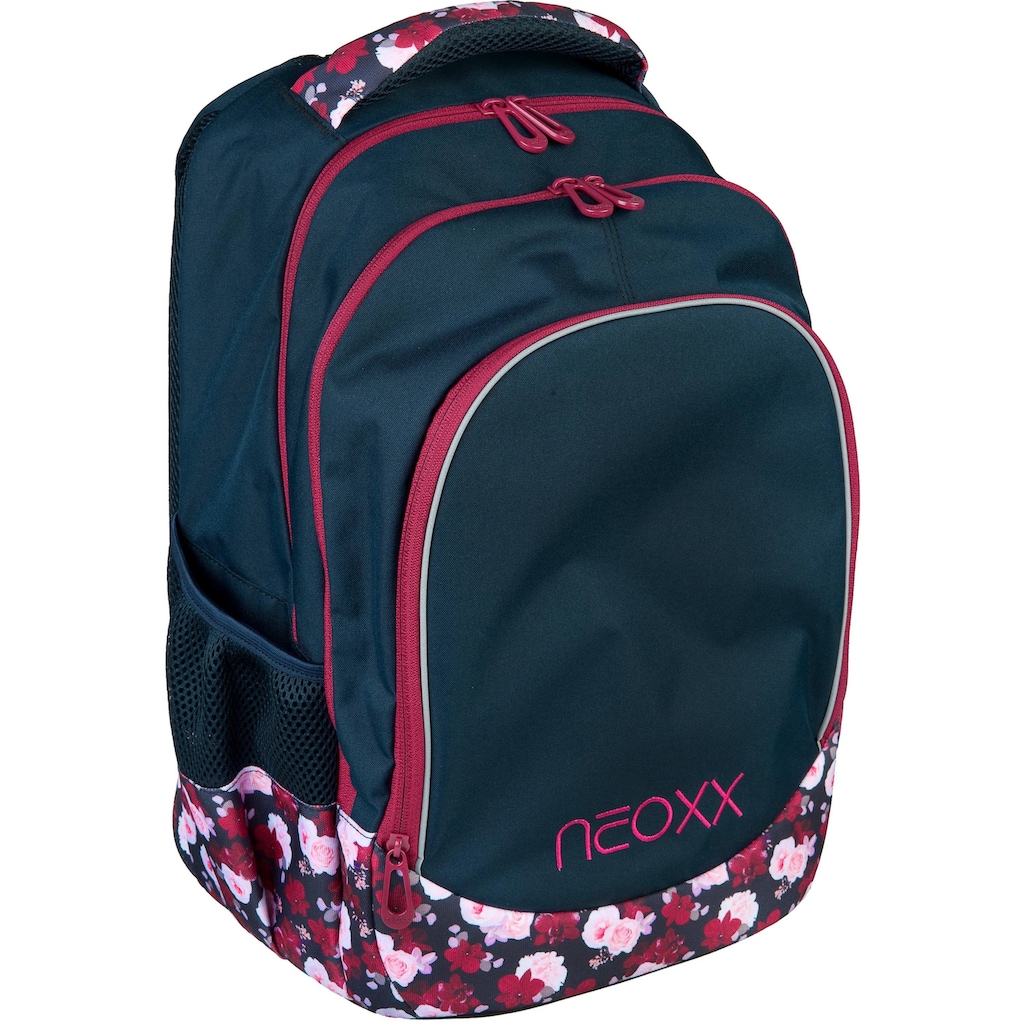 neoxx Schulrucksack »Fly, My Heart Blooms«, Reflektionsnaht