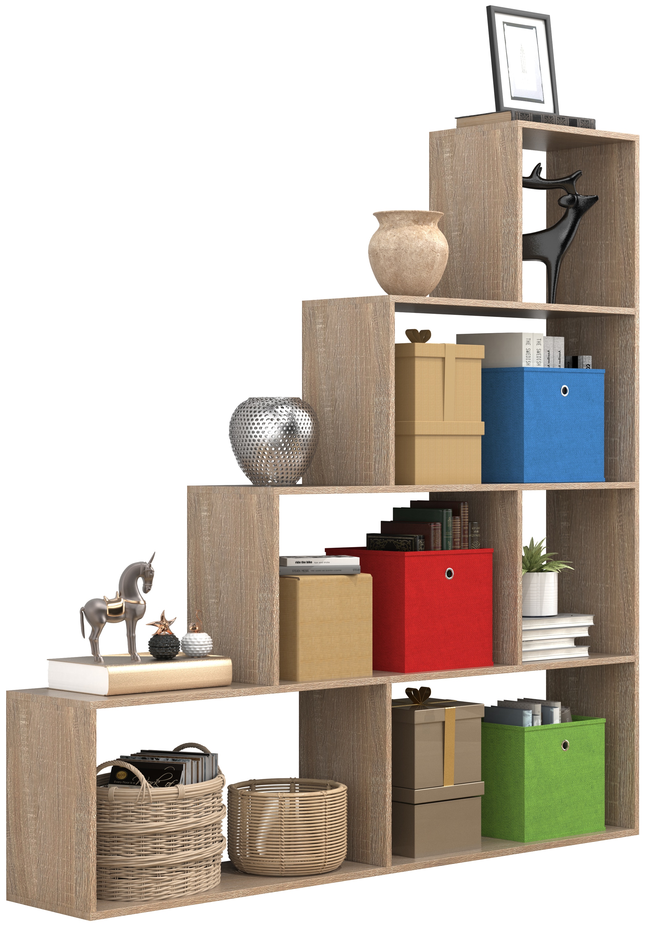 VCM Standregal "Holz Regal Raumteiler Standregal Bücher Dubila L" 1 Stk. tlg.