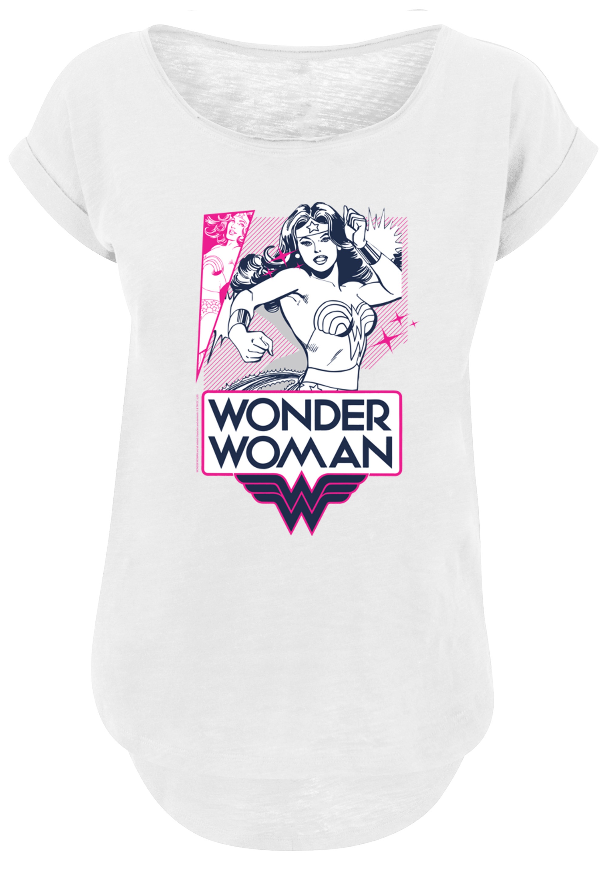 F4NT4STIC T-Shirt »DC Comics Wonder Woman Pink Action'«, Print