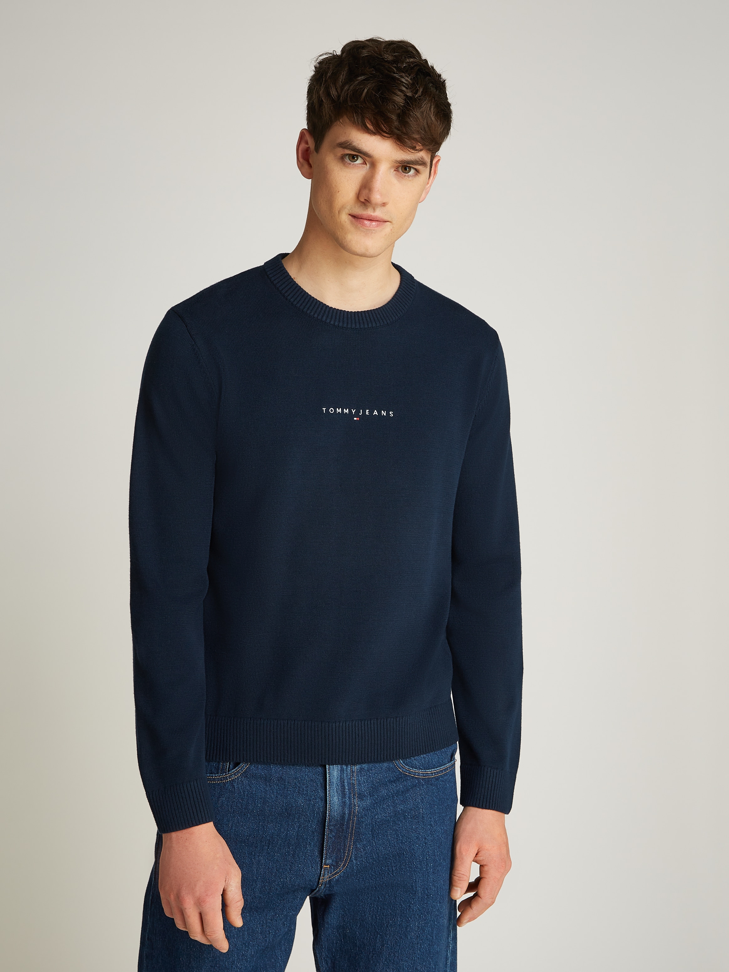 Tommy Jeans Strickpullover "TJM LINEAR SMALL CHEST SWEATER", mit Logoschrif günstig online kaufen