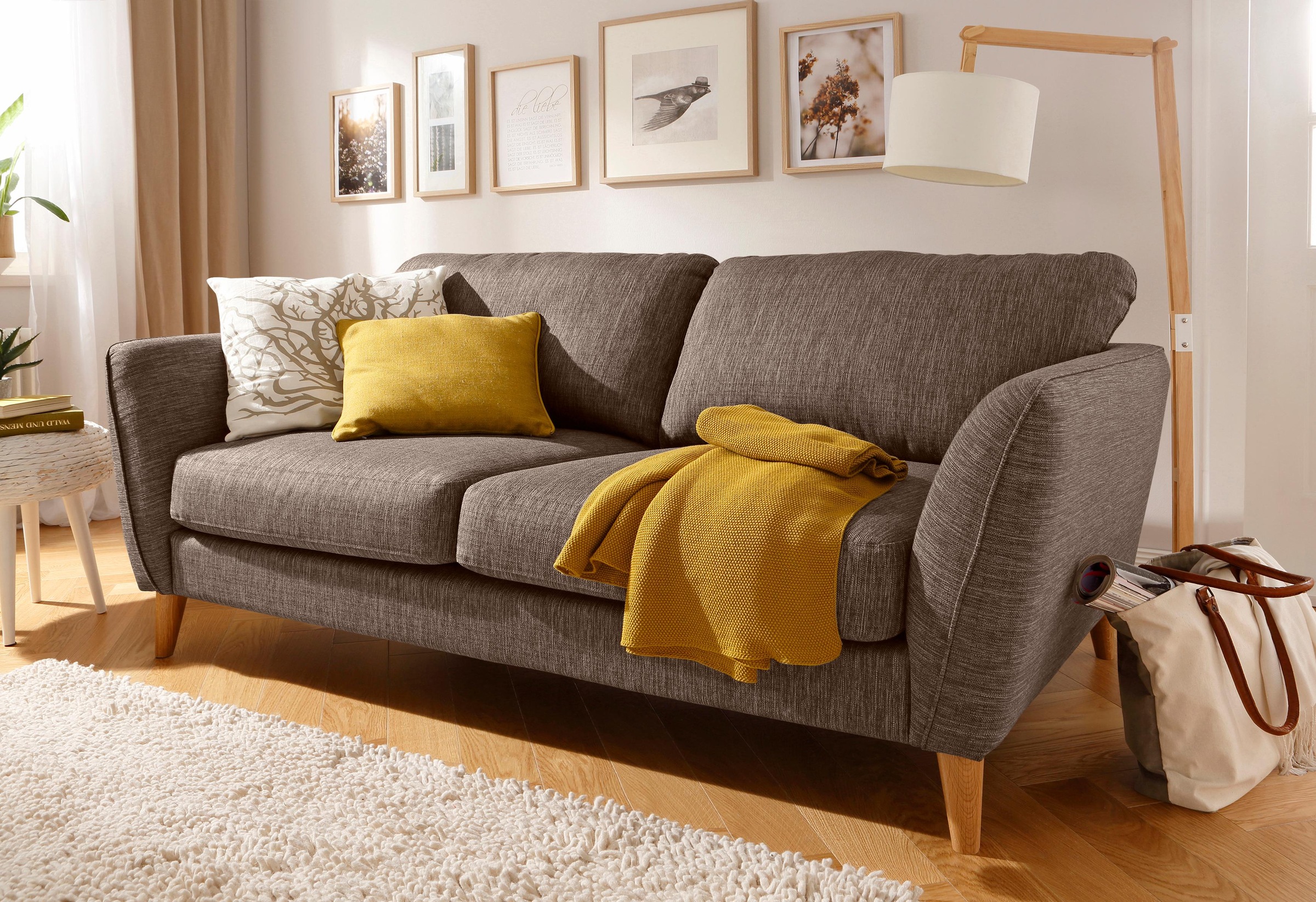 Home affaire 3-Sitzer "MARSEILLE Sofa 206 cm", mit Massivholzbeinen aus Eic günstig online kaufen