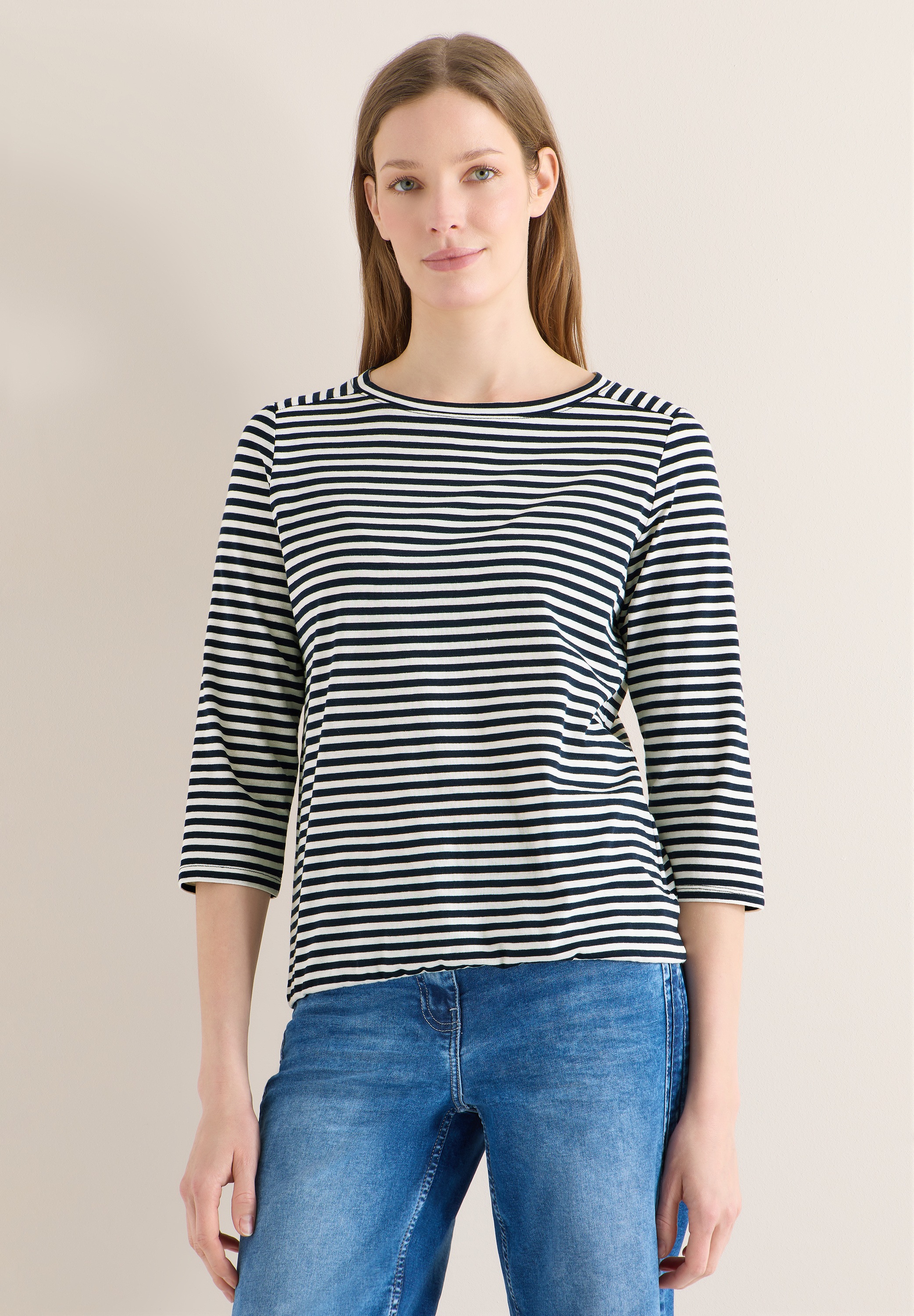 Cecil 3/4-Arm-Shirt mit U-Boot-Ausschnitt günstig online kaufen