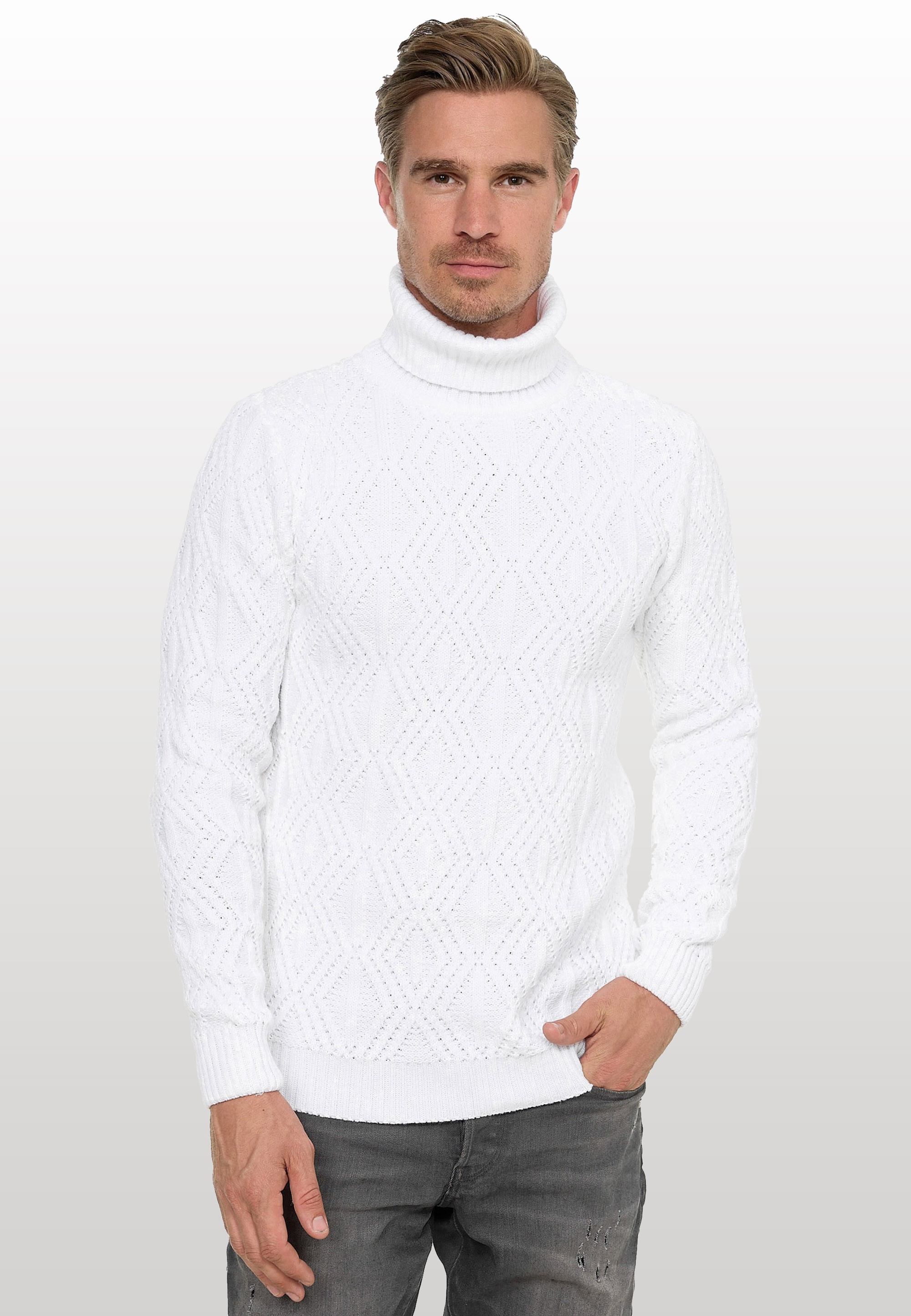 Rusty Neal Rollkragenpullover, in modischem Design