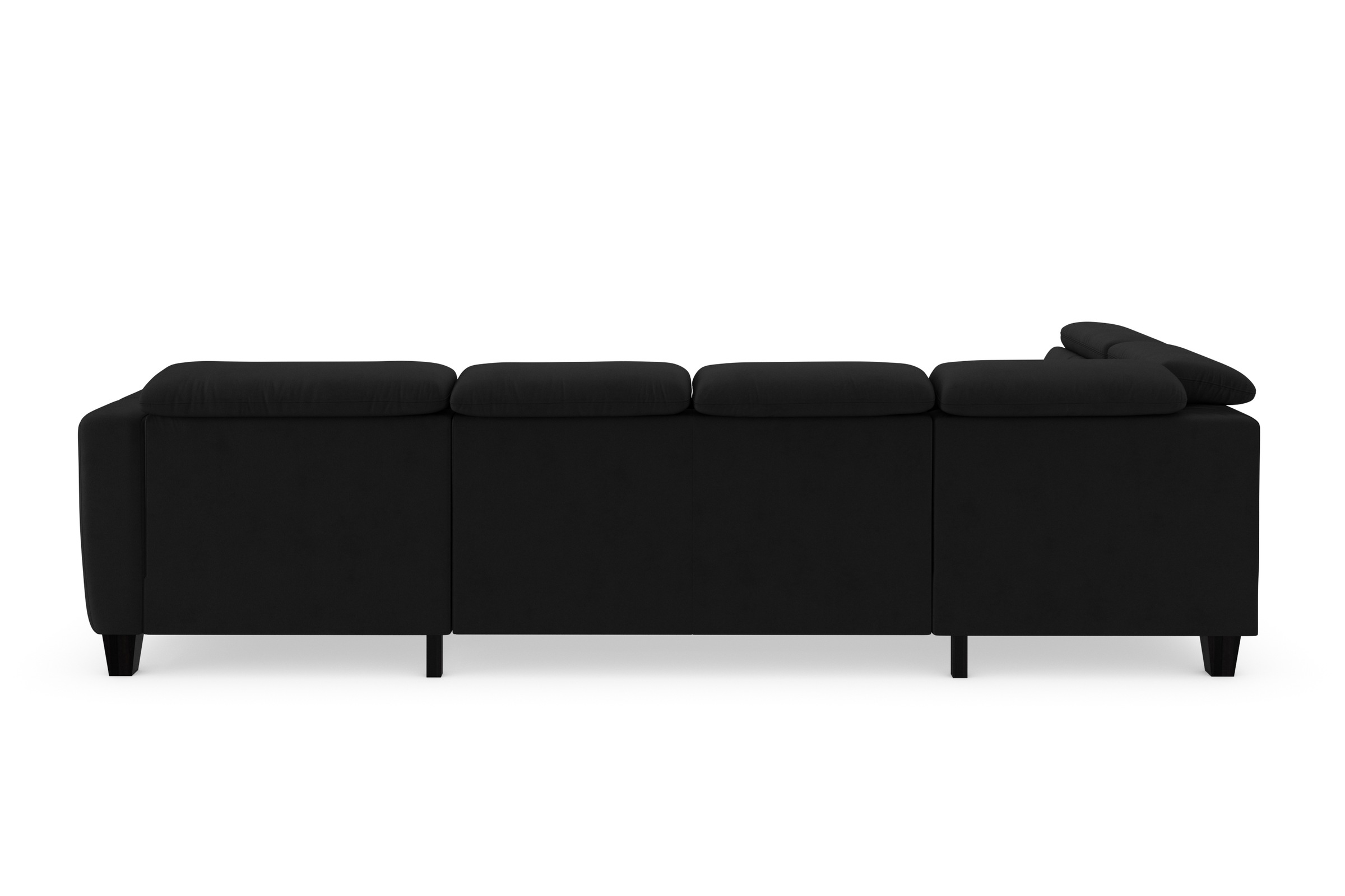 Wohnlandschaft SIT & MORE "Belluci U-Form", schwarz, B:321cm H:85cm T:195cm, Sofas, Wohnlandschaft, Kopfteilverstellung und Federkern, wahlweise mit Bettfunktion 3