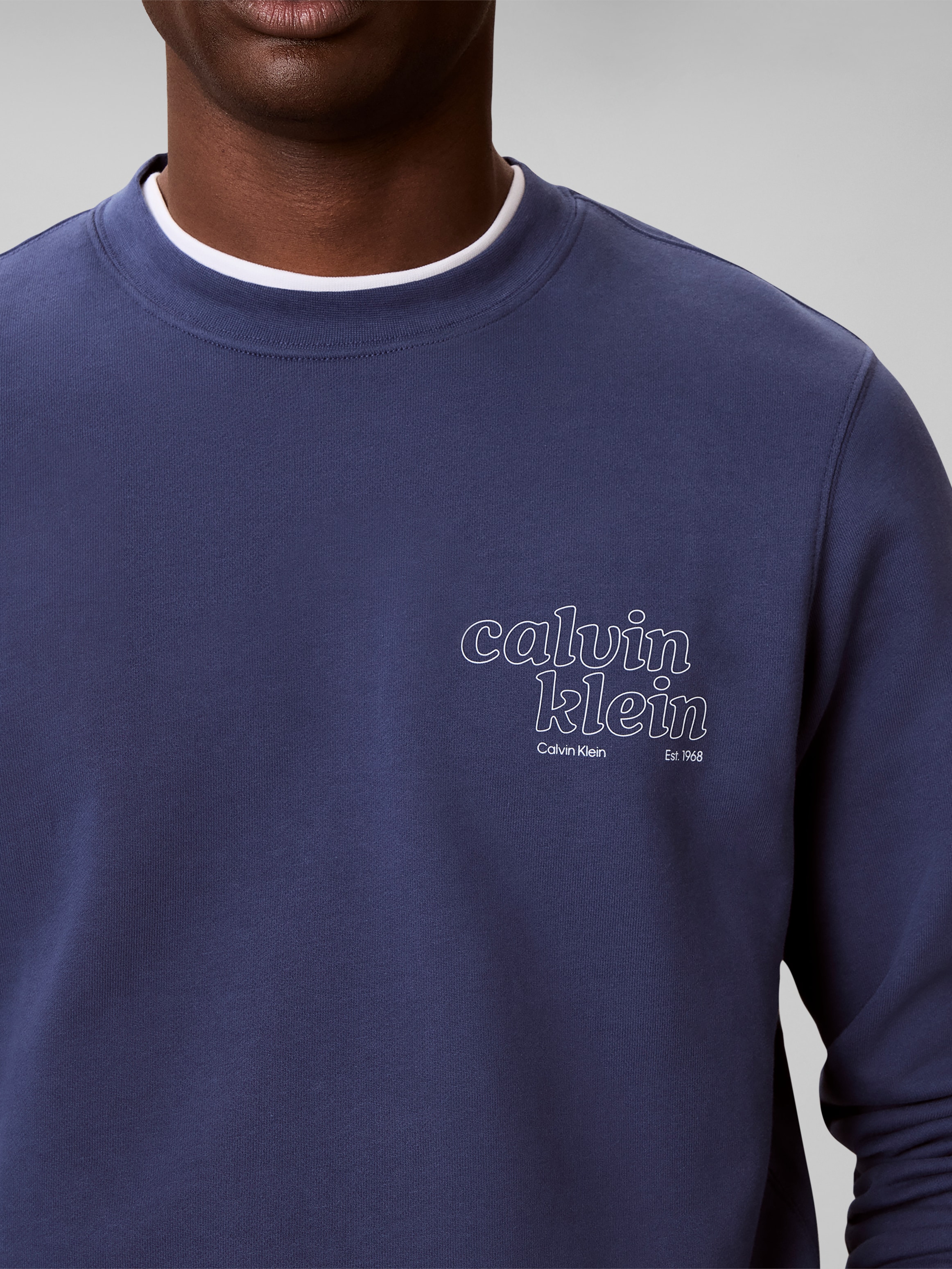 Calvin Klein Sweatshirt , Rundhalsausschnitt, Brustdruck, reine Baumwolle
