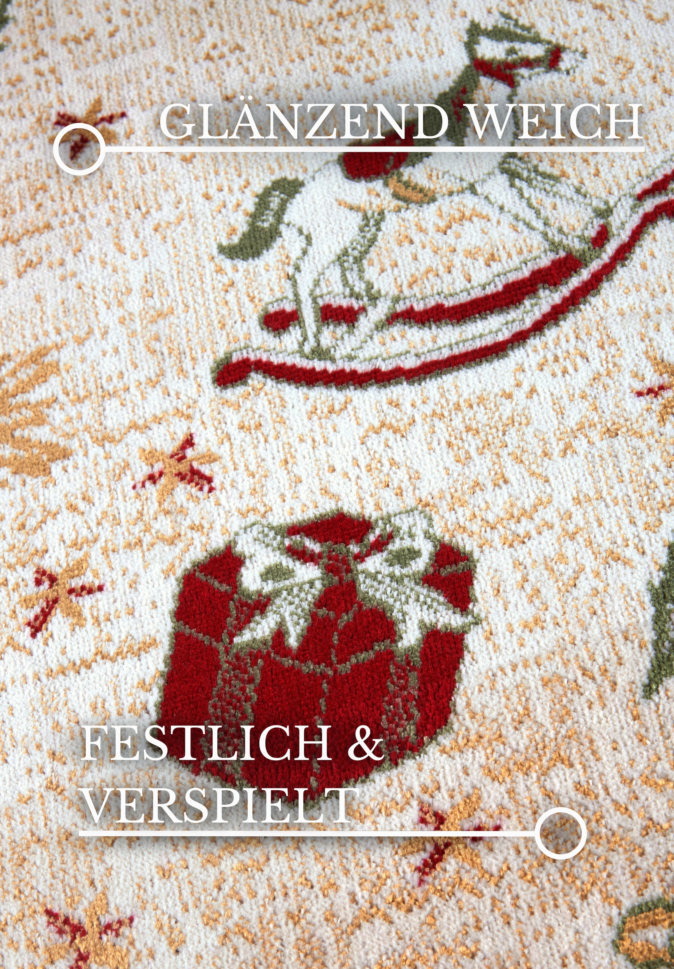 Villeroy & Boch Teppich »Nostalgic Shine Toy's Delight, eckig, rund und Läufer«, rechteckig, 6 mm Höhe, Weihnachten, Wohnzimmer, Flur, Geschenk, Toys Delight, Dekoration