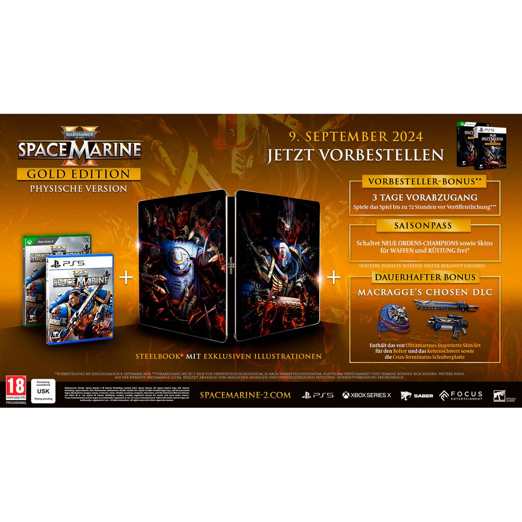 Spielesoftware »Warhammer 40,000: Space Marine 2 Gold Edition«, Xbox Series X