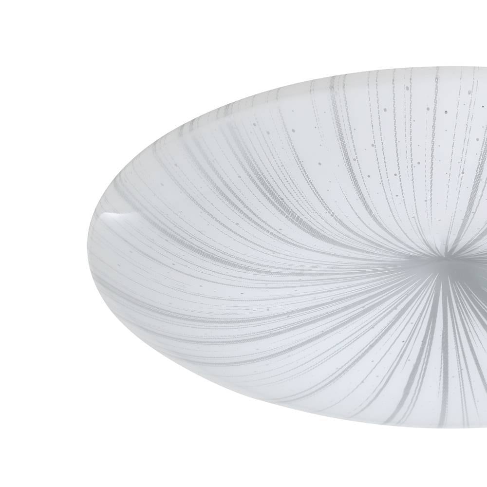 EGLO Deckenleuchte »NIEVES Deckenlampe, Kristalleffekt, weiß, silber, Kunststoff, Metall« LED-Modul 1 Stk. Warmweiß Wohnzimmerlampe, Schlafzimmer, Küche, Flur, zeitloses Design, 31x6cm