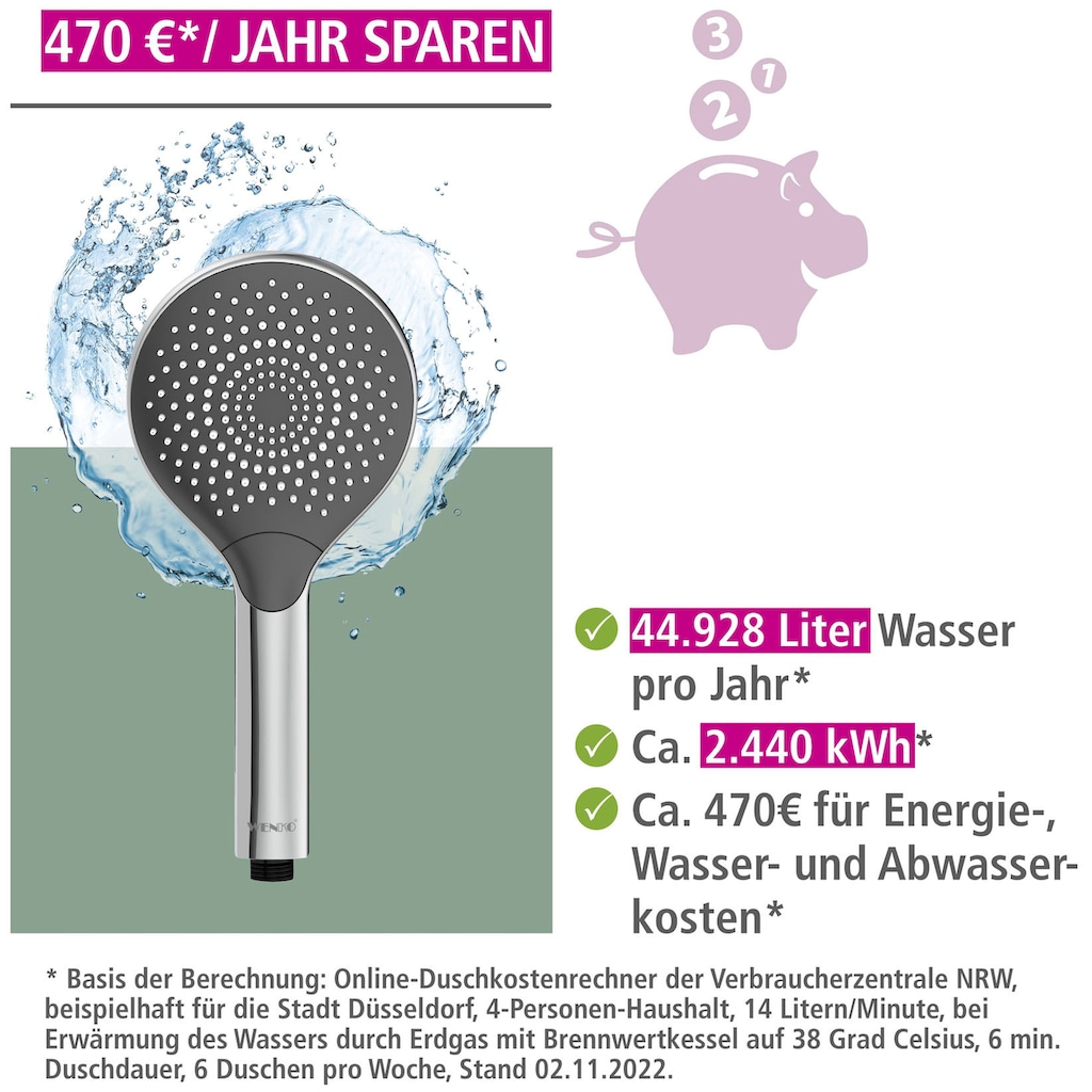 WENKO Handbrause »Watersaving«, (1 tlg.)