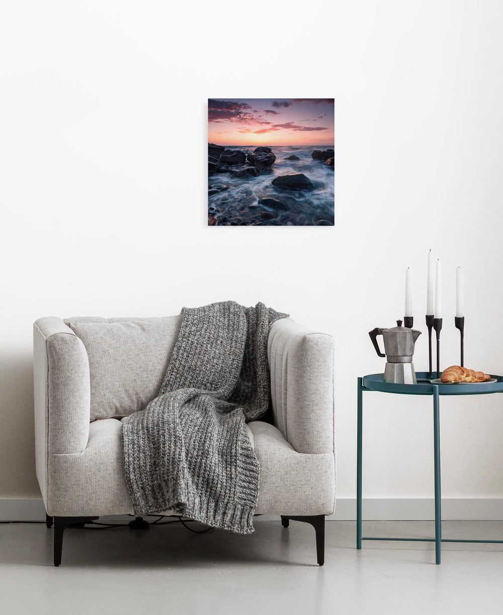 Komar Leinwandbild "Calm Current - Größe 30 x 30 cm", Baum-Blätter-Natur-Be günstig online kaufen