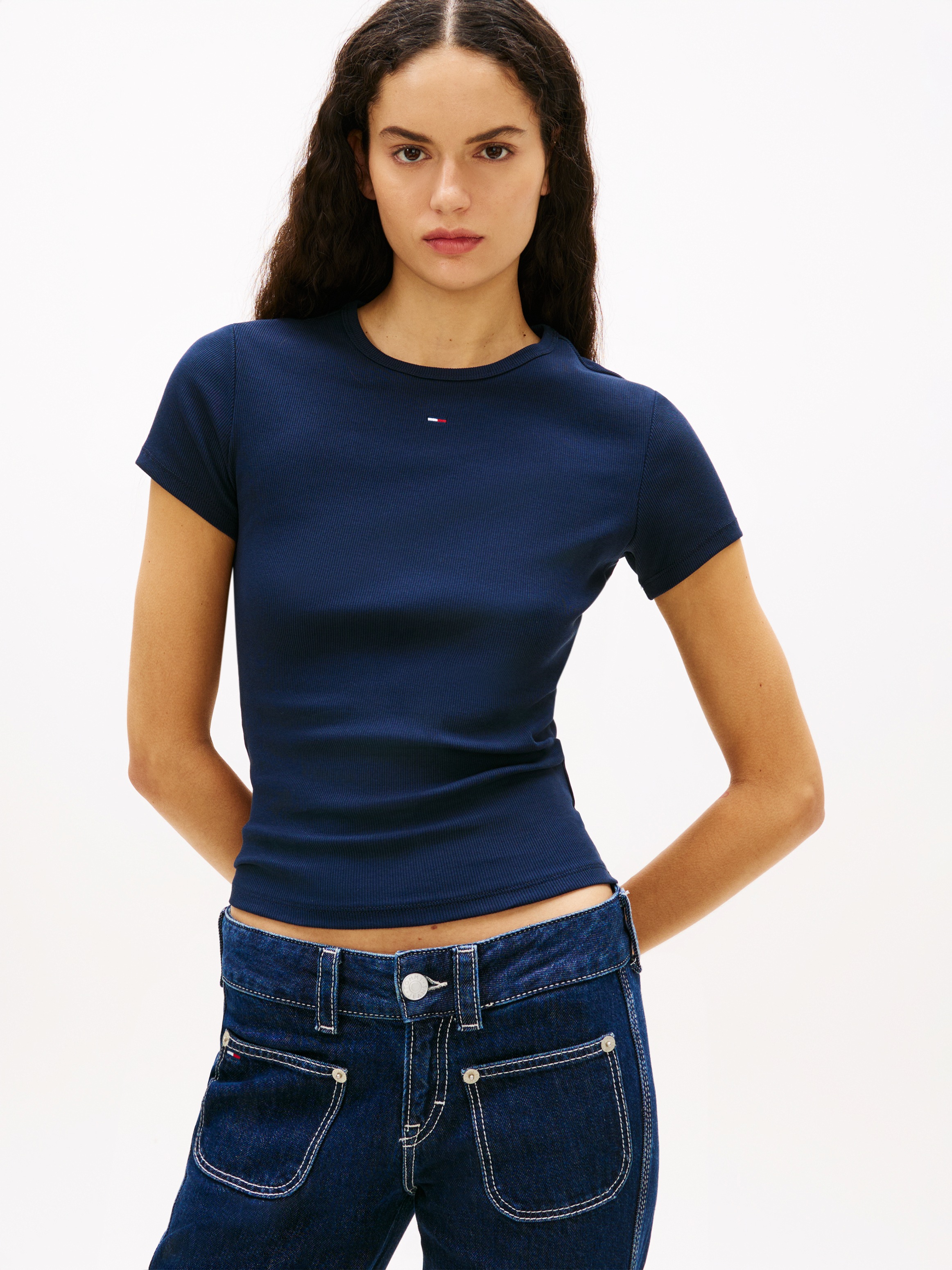 Tommy Jeans Kurzarmshirt "TJW 2PACK SLIM ESSENTIAL RIB SS" Packung, 2er-Pac günstig online kaufen