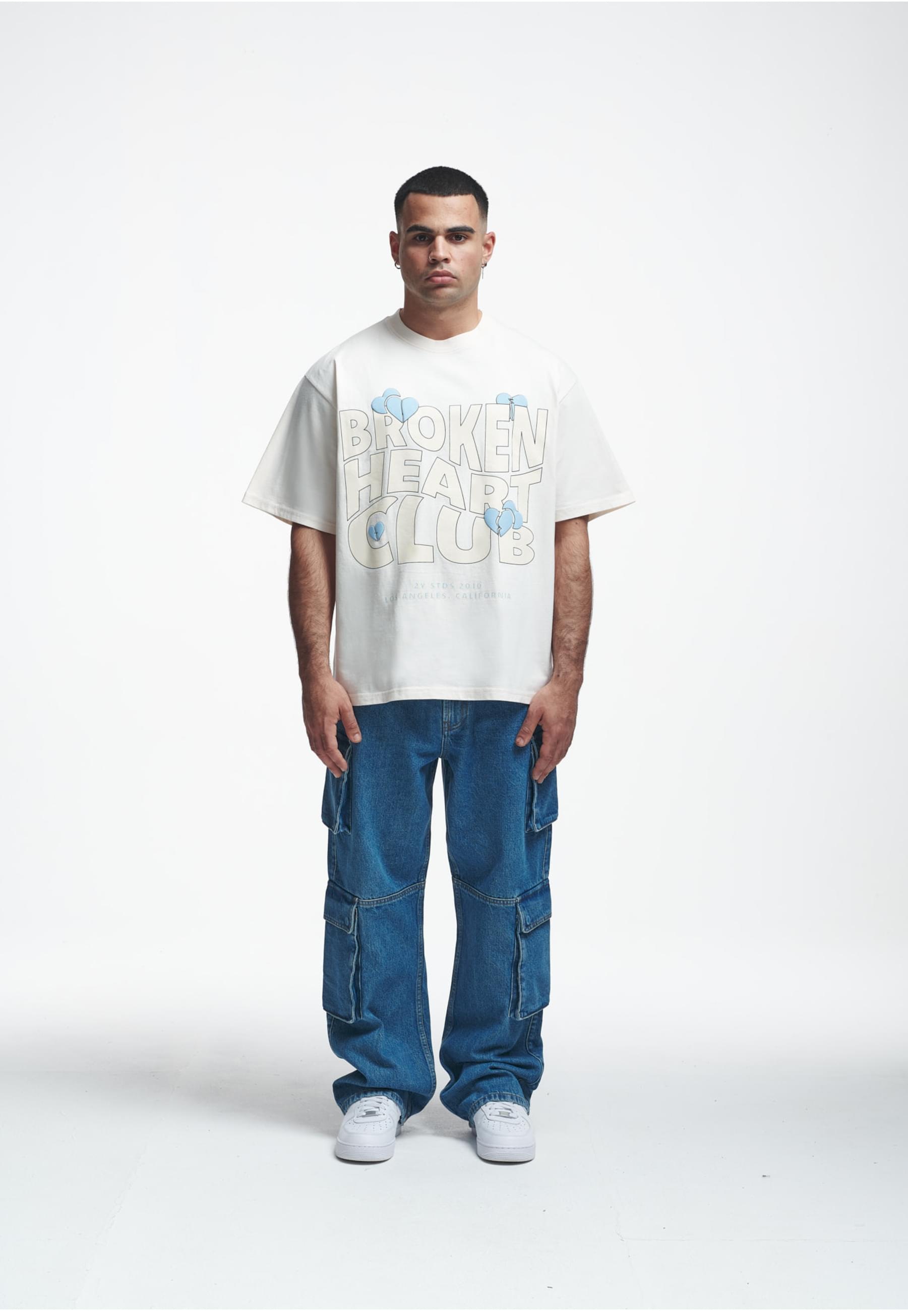 2Y Studios T-Shirt »2Y Studios Herren 2Y Broken Heart Club Oversize Tee«, (1 tlg.)