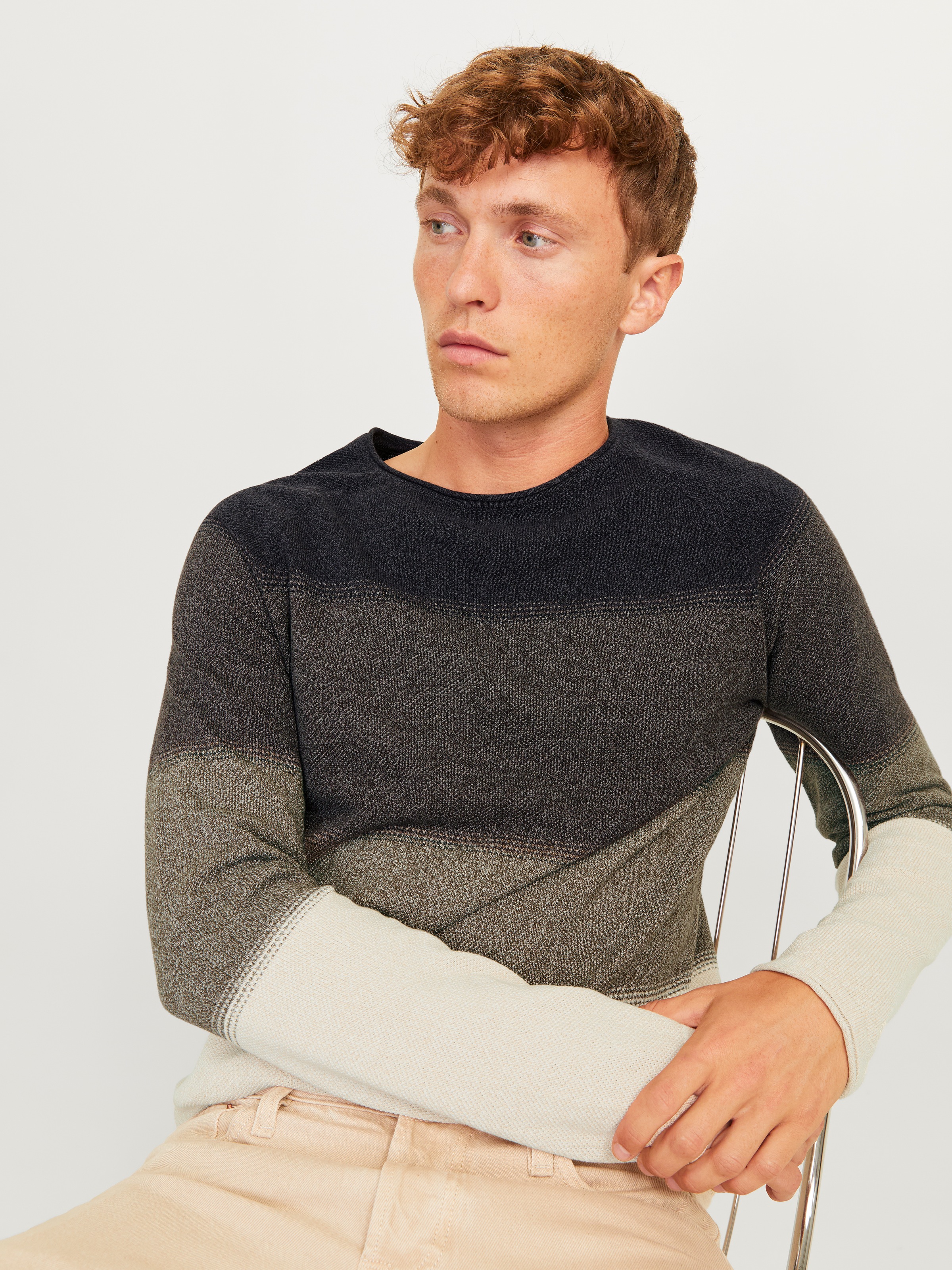 Jack & Jones Rundhalspullover "JJEHILL KNIT CREW NECK NOOS" Baumwolle, regu günstig online kaufen