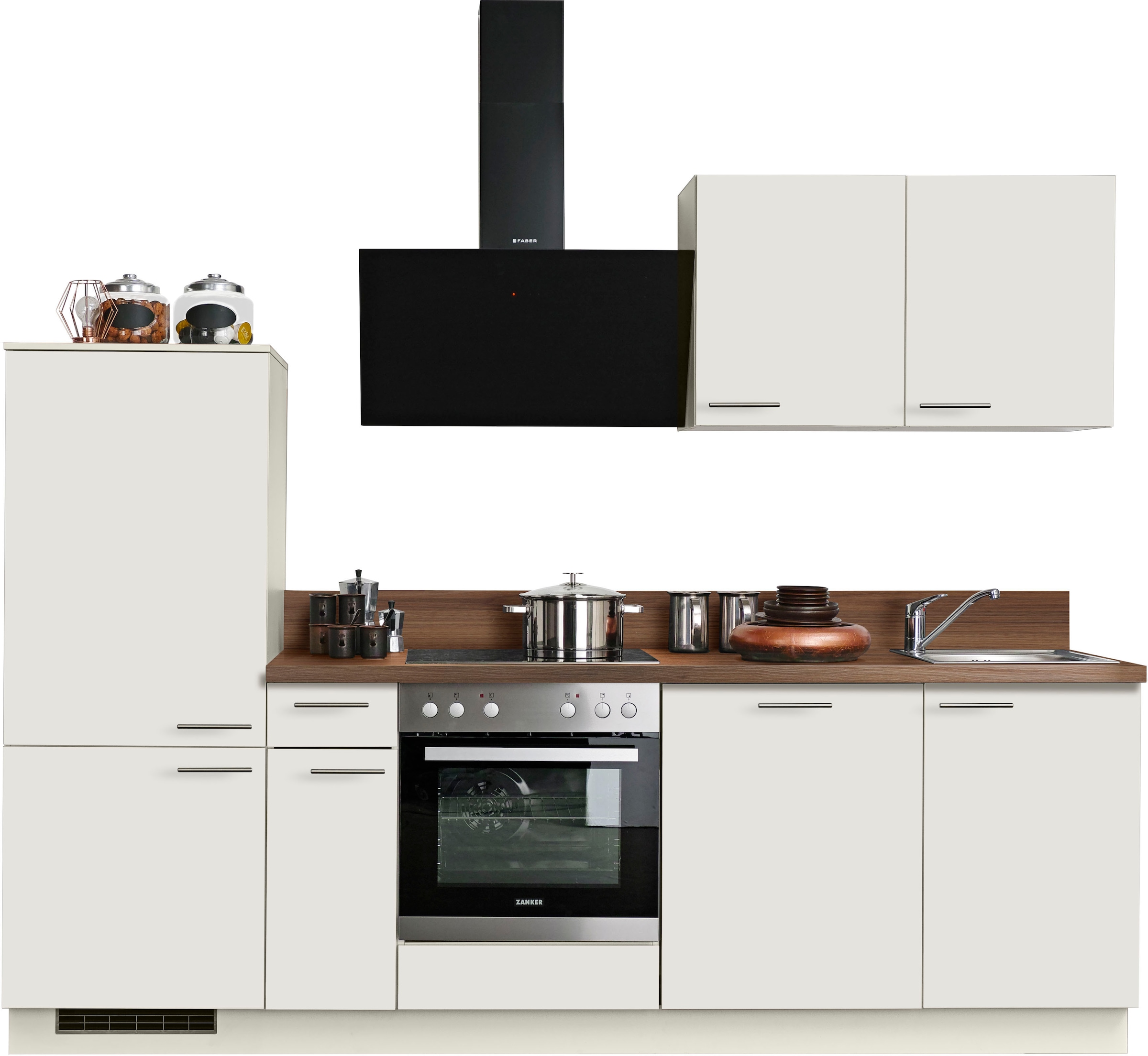 KOCHSTATION "KS-Scafa, mit höhenverstellbaren Füßen, vormontiert, mit" Soft-Close, wahl. mit E-Geräten inkl. Geschirrspüler, Breite 260 cm