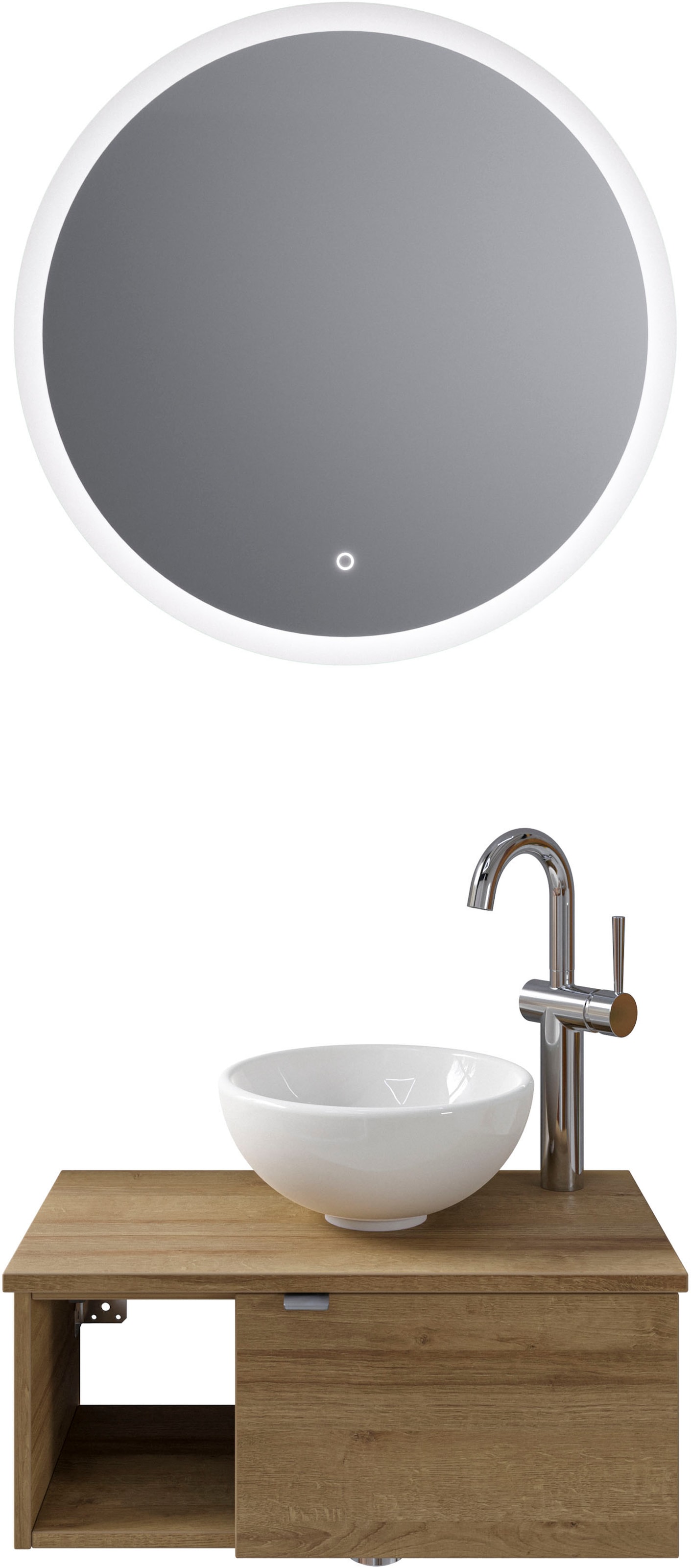 Saphir Badmöbel-Set "Serie 6915" 4 Stk. tlg. Gäste-Bad, 70 cm breit, mit LE günstig online kaufen