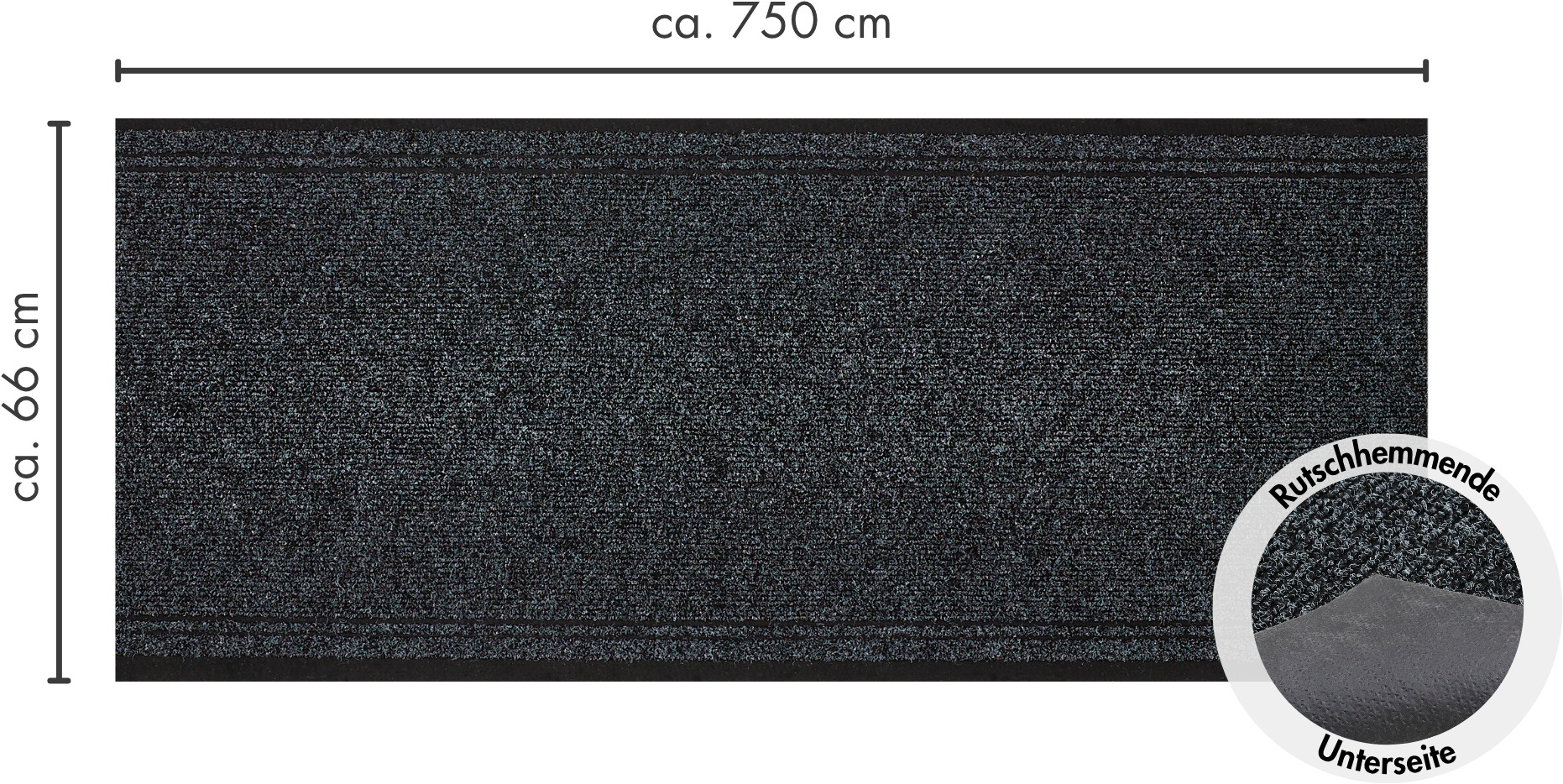 Andiamo Läufer »Mitch, Made in Belgium«, rechteckig, 6 mm Höhe, Schmutzfangläufer, meliert, mit Bordüre, In- und Outdoor geeignet