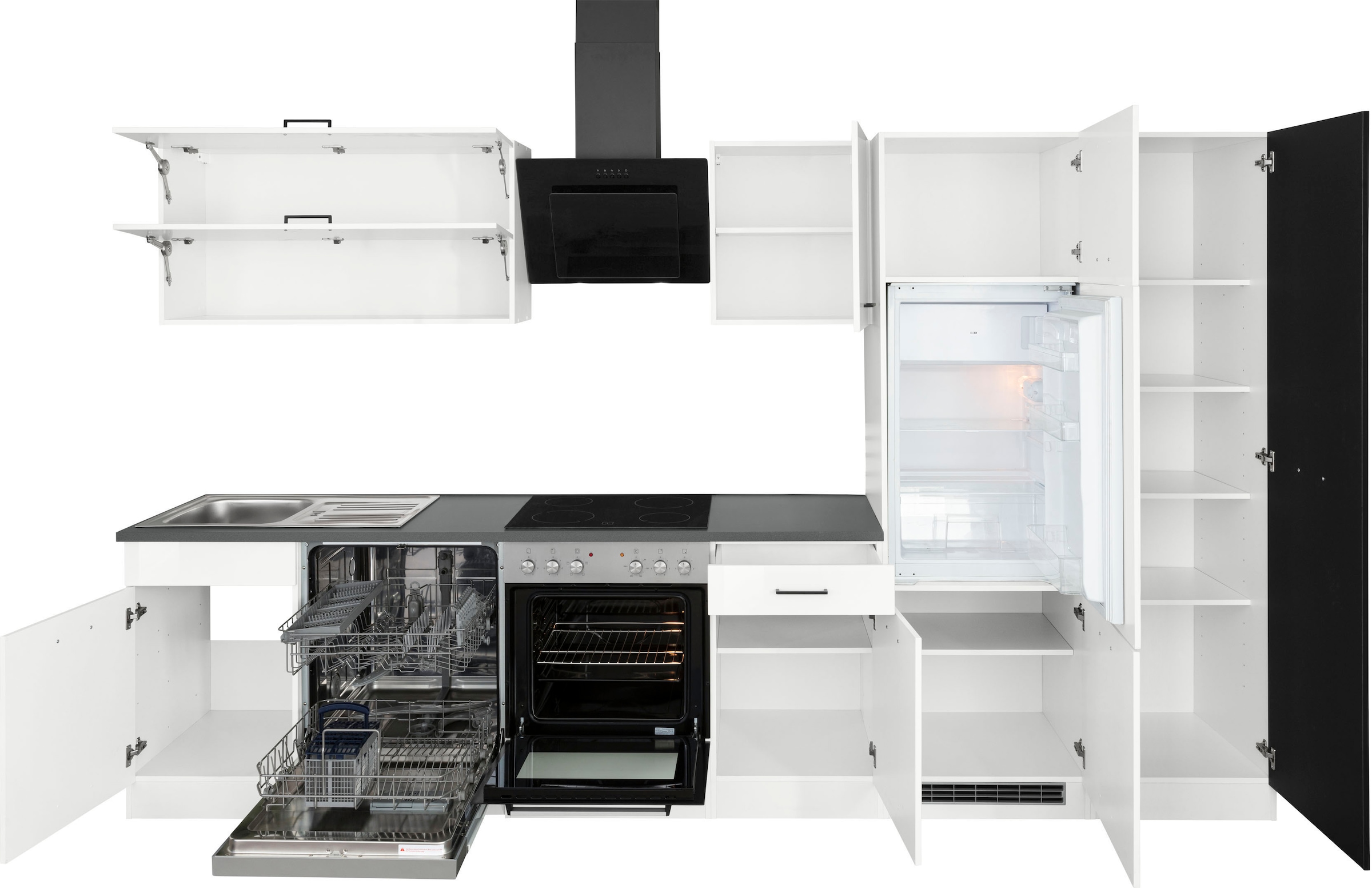 KOCHSTATION Küchenzeile »KS-Trier«, mit E-Geräten, Breite 330 cm
