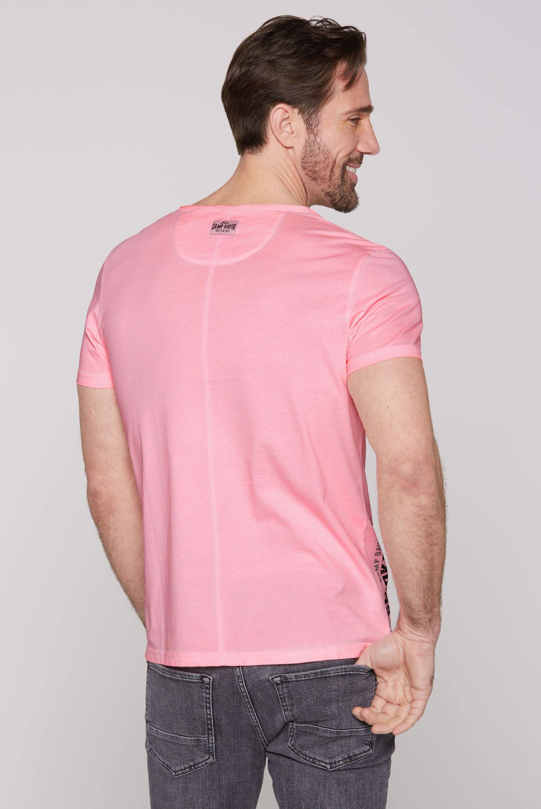 CAMP DAVID Henleyshirt, mit Used-Kanten