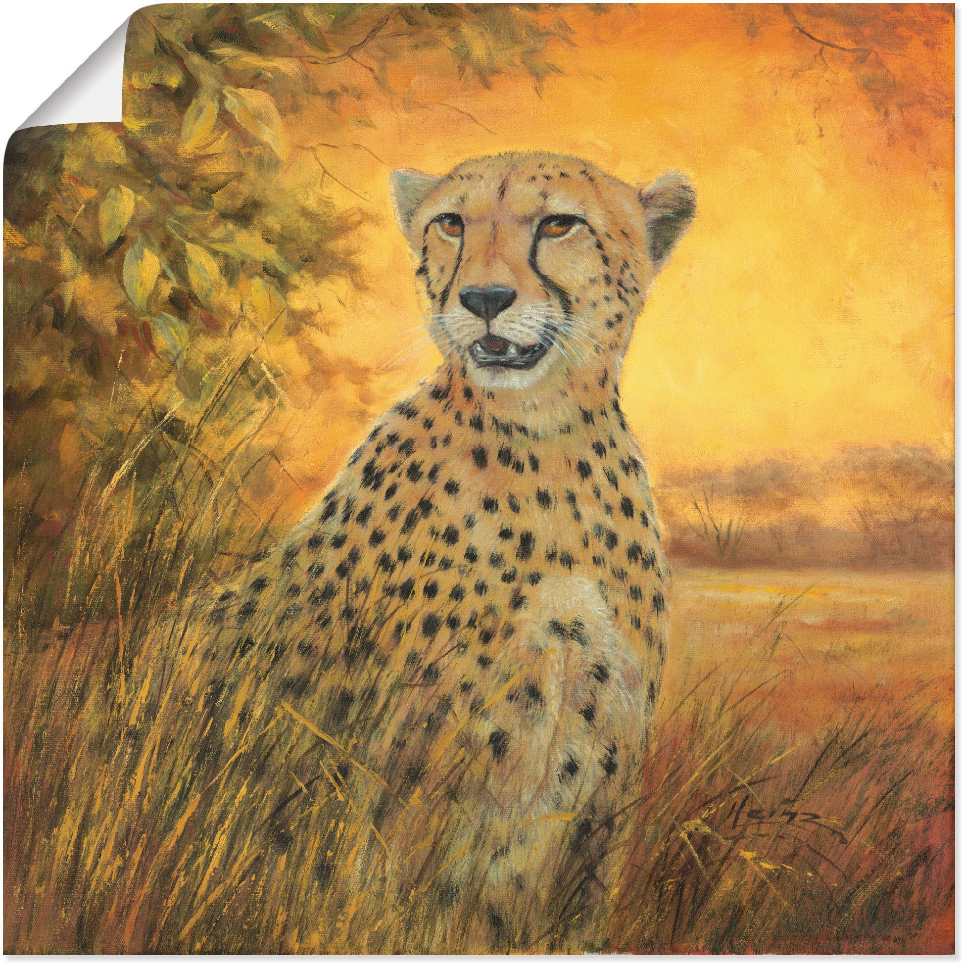 Artland St.), bestellen Poster Geparden | Wandaufkleber Größen Alubild, in als Wandbild Gepard«, BAUR oder Bilder, versch. (1 Leinwandbild, »Porträt