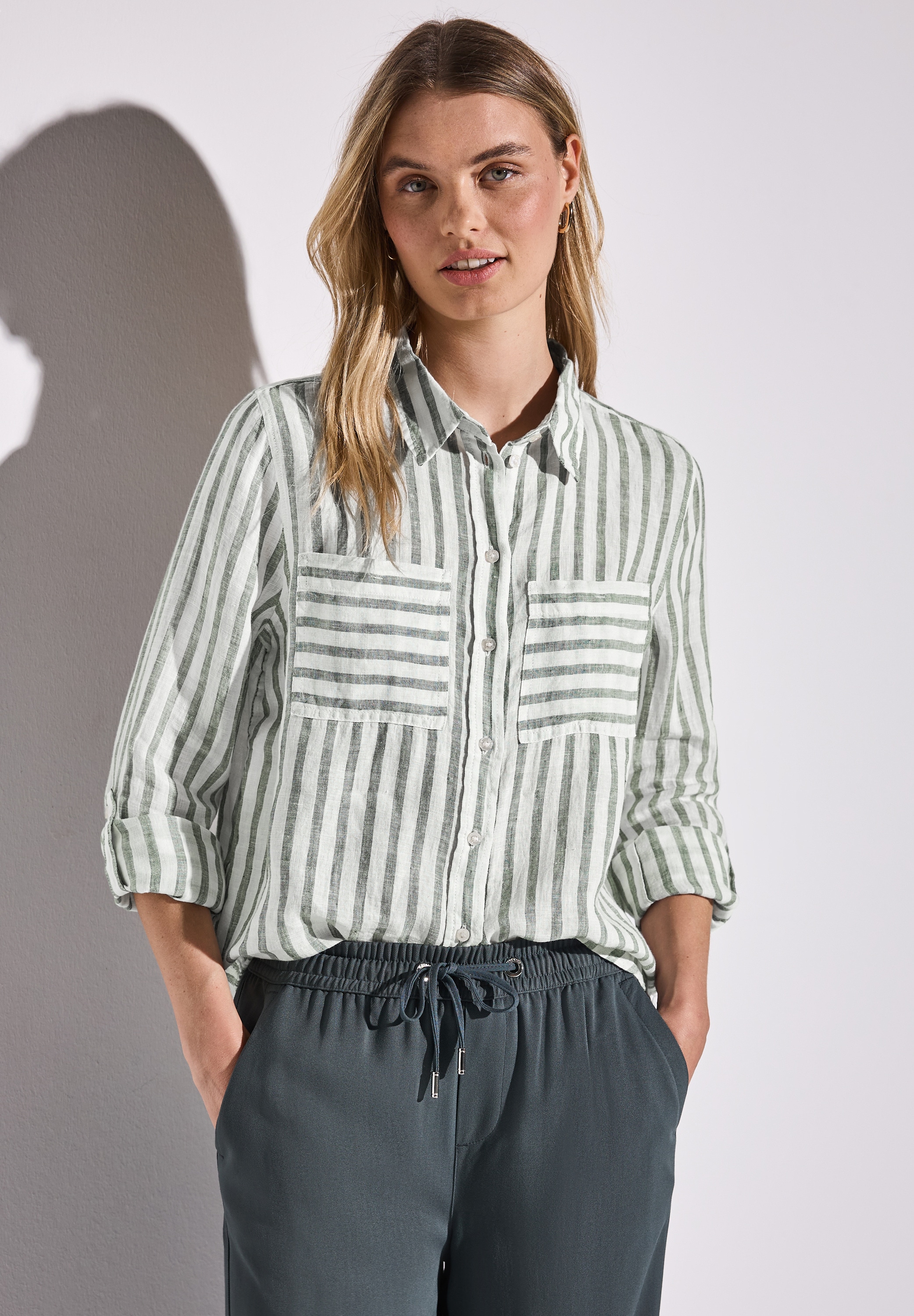 STREET ONE Hemdbluse, mit Streifen Muster günstig online kaufen