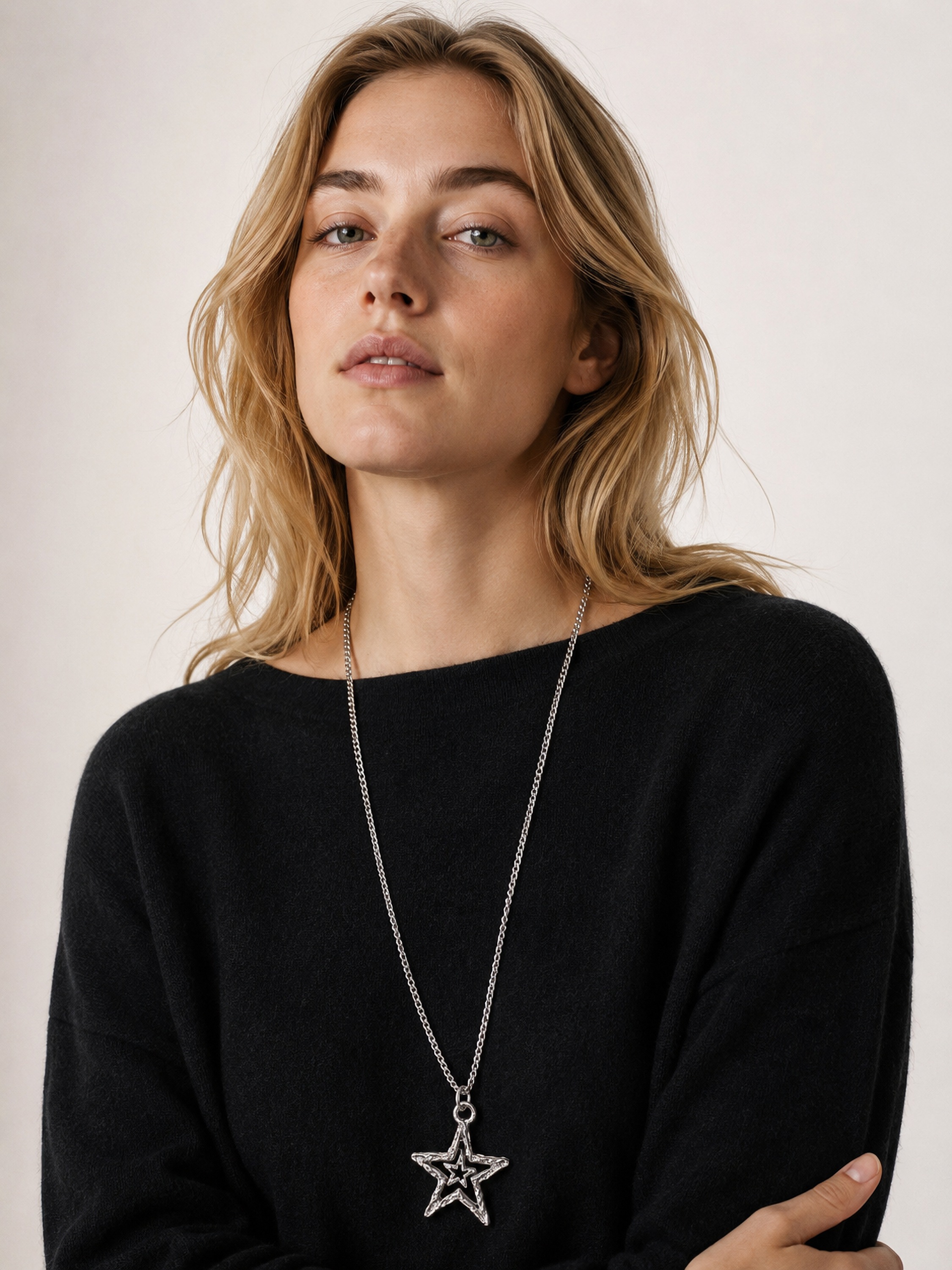 COLLEZIONE ALESSANDRO Lange Kette »Stern« mit kleinem und großem Sternanhänger
