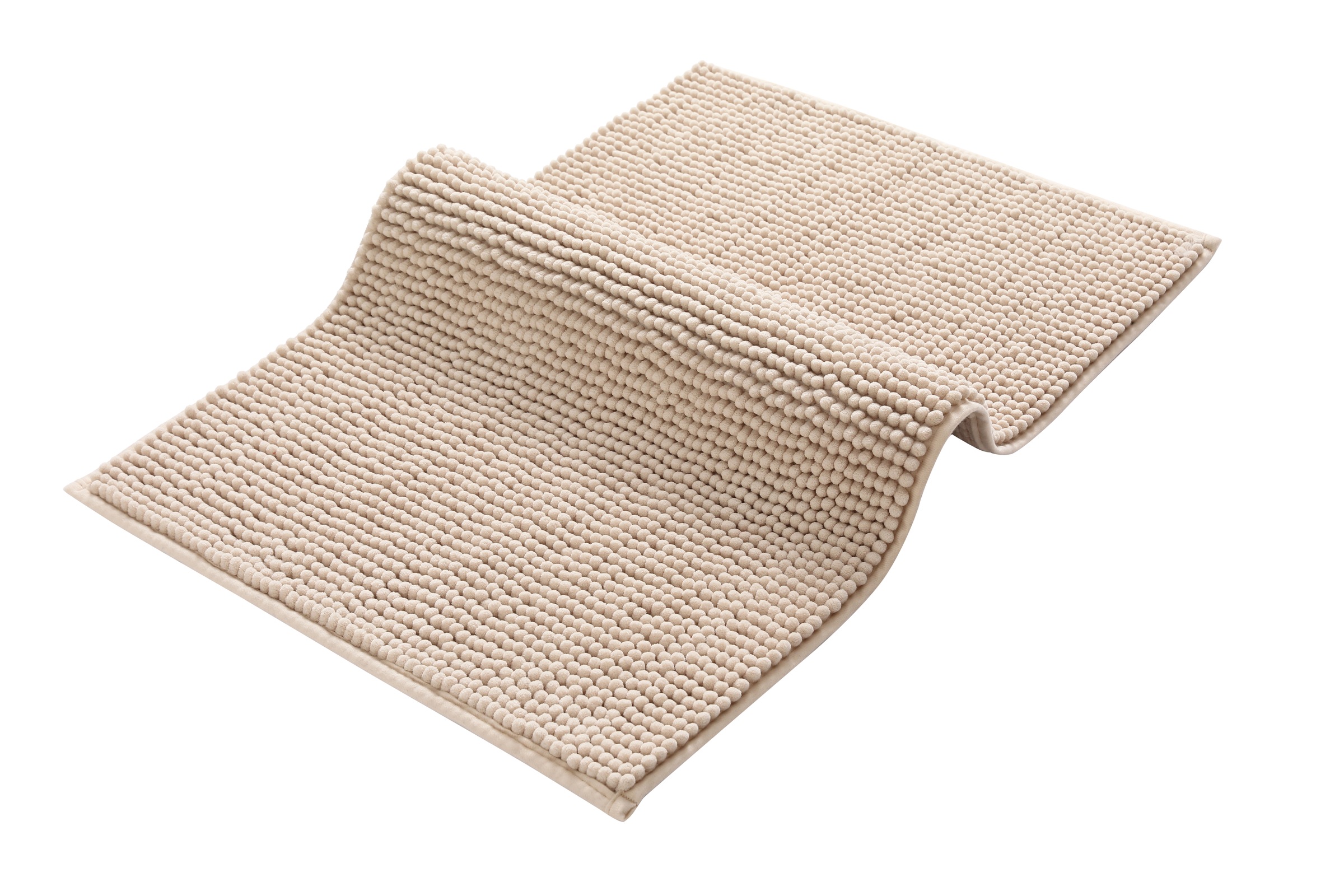 Badematte OTTO HOME "Vanessa Chenille, Badvorleger, Badezimmer Teppich, Duschvorleger" Gr. 3, beige (creme), H:15mm, Polyester, Badematten, Badematte, Uni Farben, besonders weich 3