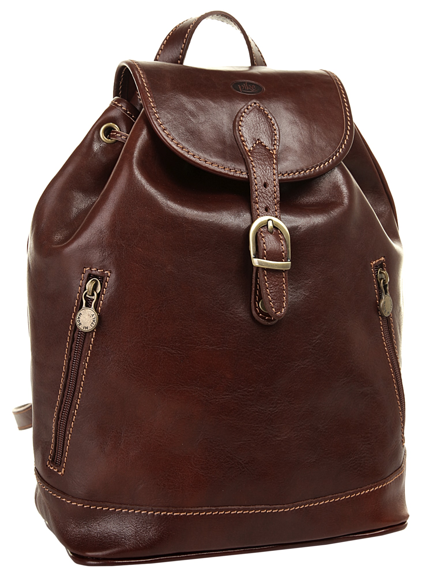 Piké Cityrucksack, echt Leder, Made in Italy
