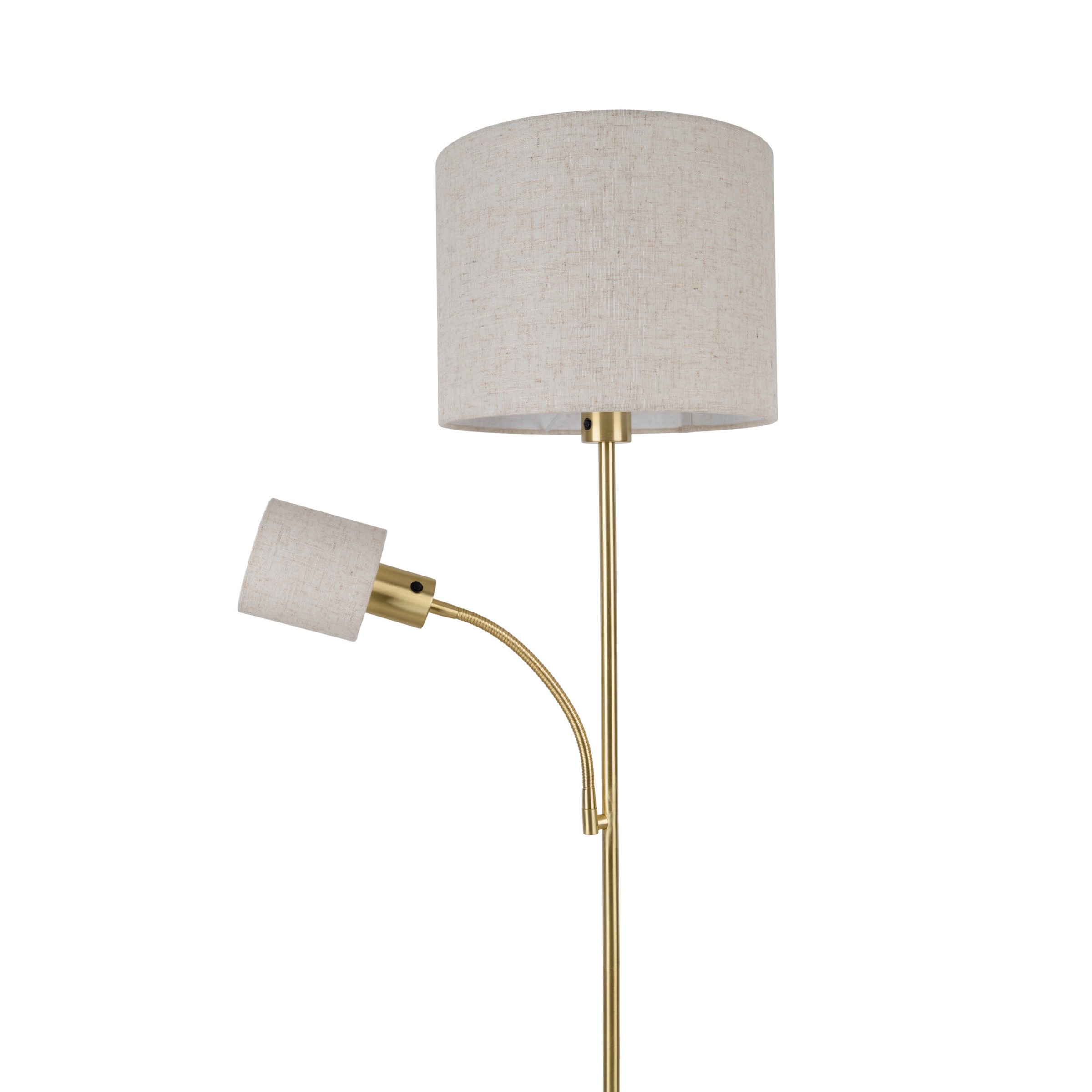 NÄVE Stehlampe "Filomena", goldfarben, 2, Ø 30,1cm H: 165cm, 1 Stk., Leuchten, Schirm braun, inkl. Lesearm, inkl. Druckschalter, H: 165cm, Stehlampe 3