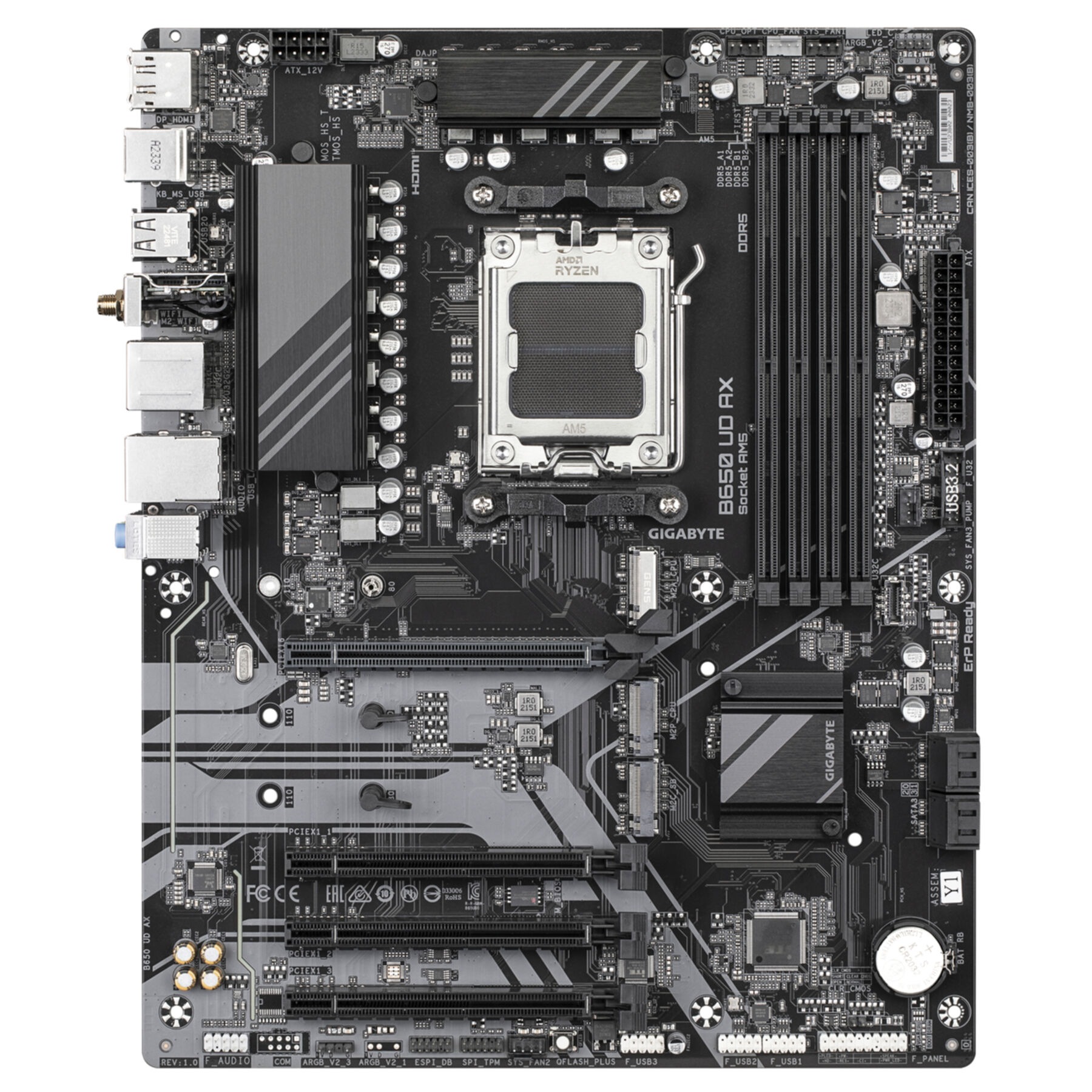 Gigabyte Mainboard »B650 UD AX Motherboard - Unterstützt AMD Ryzen 9000 Serie CPUs, 6+2+2«