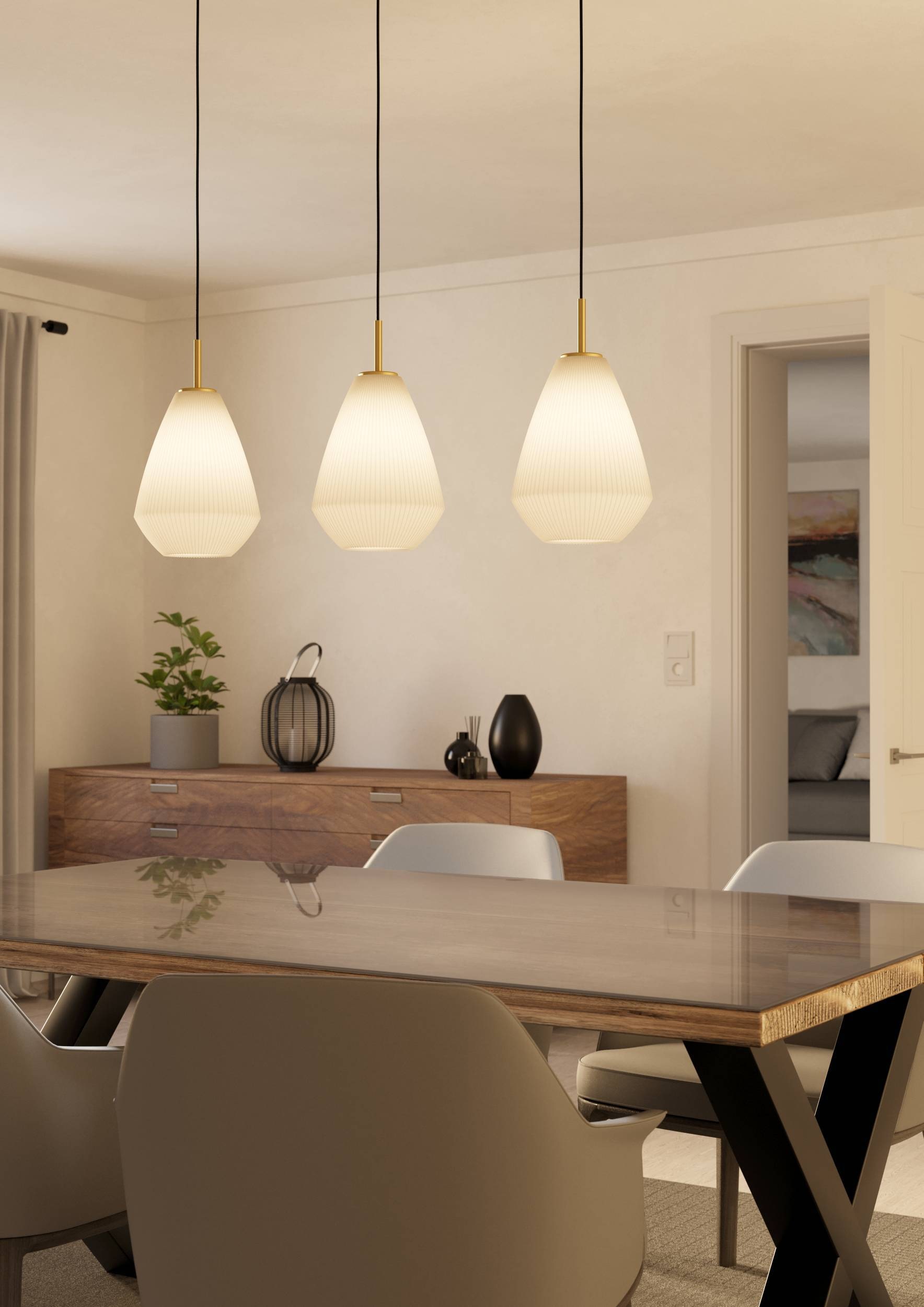 EGLO Hängeleuchte »Caprarola Pendellampe, messing, Hängeleuchte, Esszimmerlampe, Lampe« E27 1 Stk. Esszimmerlampe, Hängeleuchte mit E27 Fassung, 90 cm